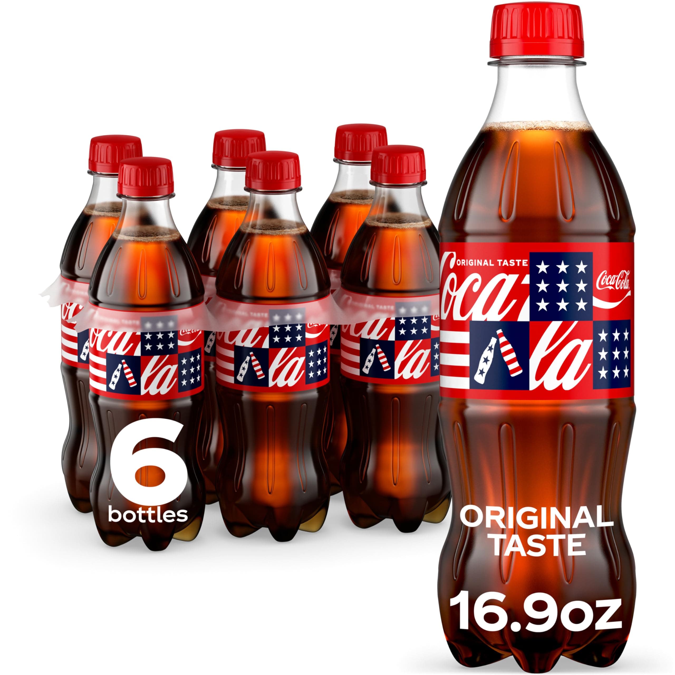 Soda Soft Drink Bottles, 16.9 fl oz, 6 Pack