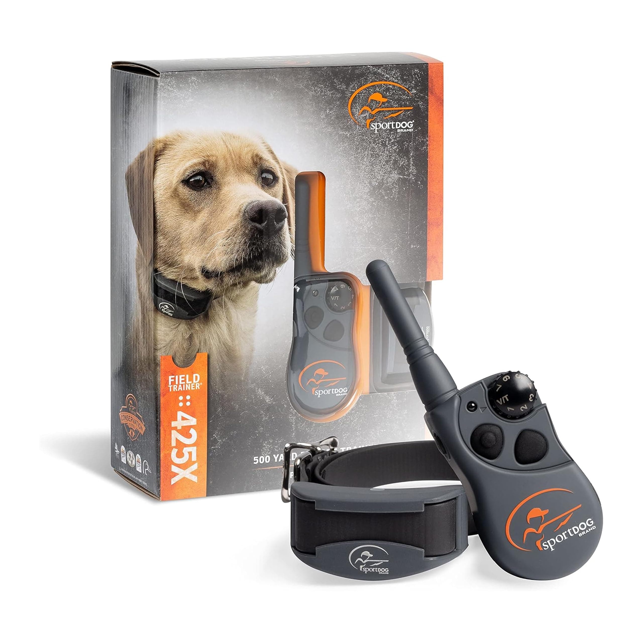 SportDOG FieldTrainer 425X - Remote Trainer Designed for Off-Leash Control & Training - 500-Yard Range - Waterproof - Quick Charge-Collar with 21 Levels of Static, Tone, & Vibration