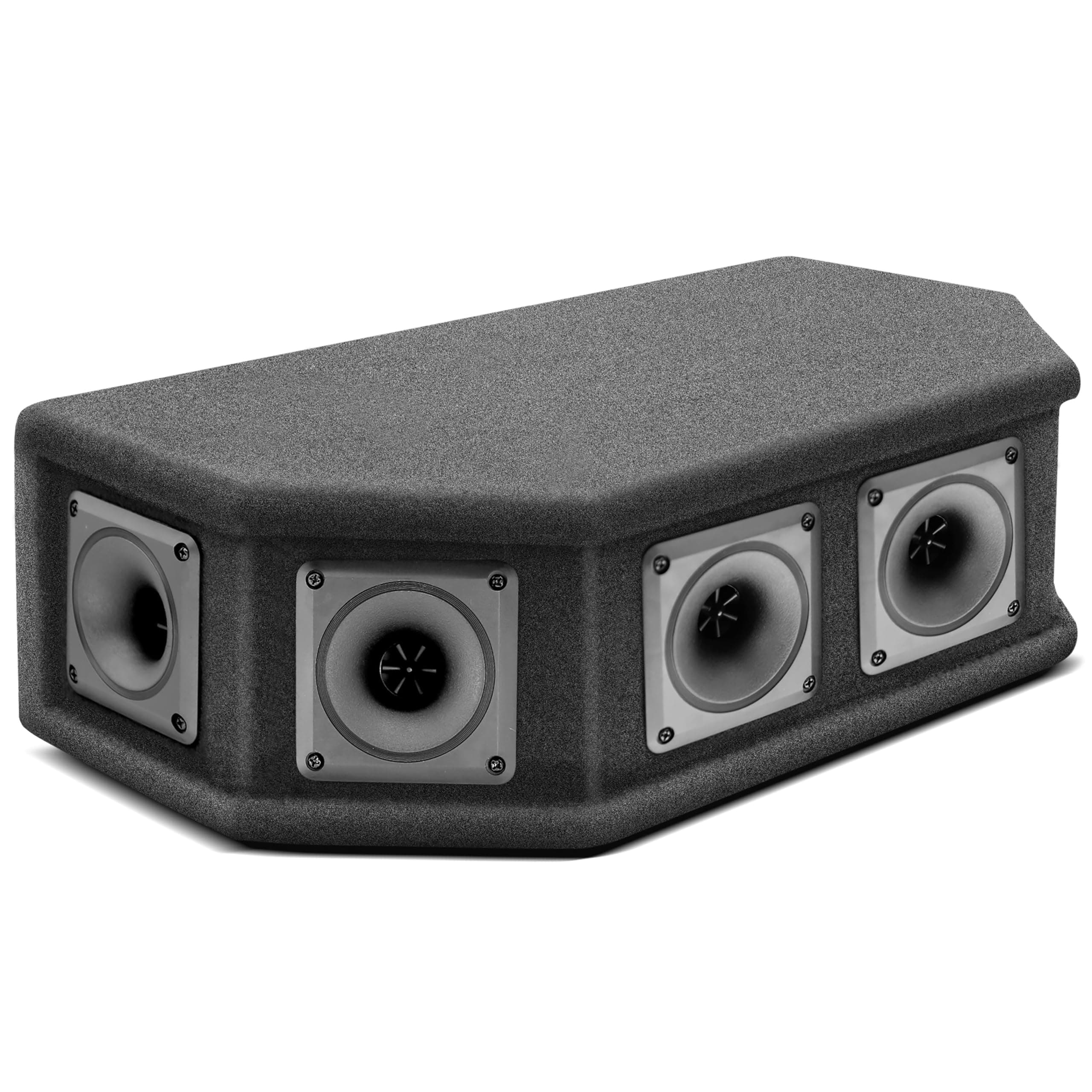 Audio Speaker System 6-Way, 300 W Peak / 150 W RMS, Full-Range Speakers with Piezo Tweeter, 8 Ohm Impedance, High-Power Car Stereo Speakers, Black Carpeted Enclosure
