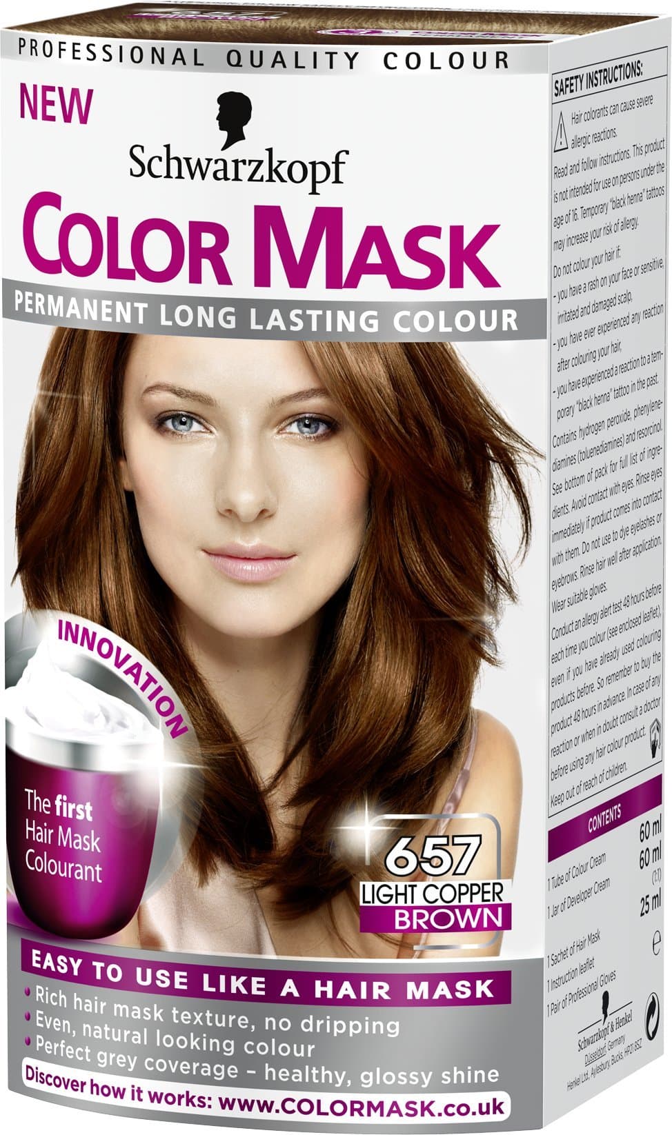 Schwarzkopf Color Mask 657 Light Copper Brown
