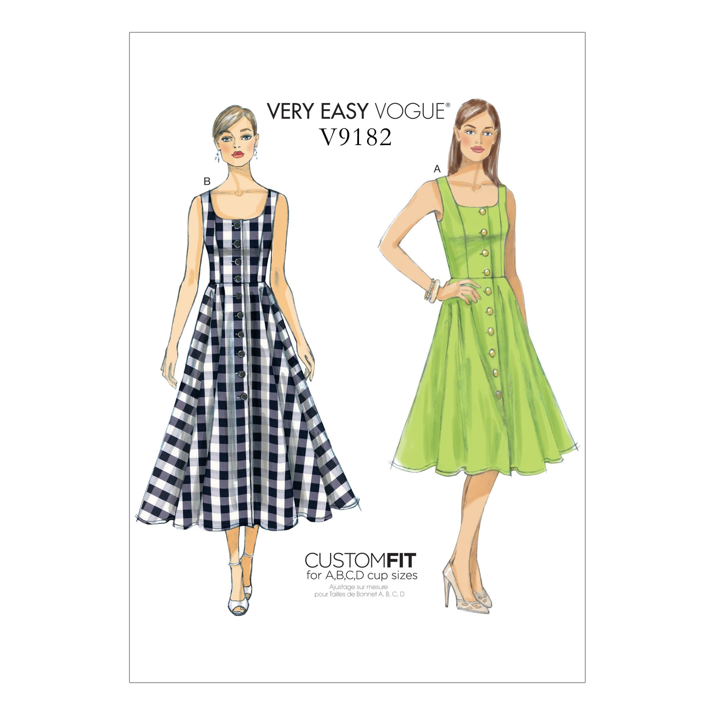Vogue Patterns9182 E5,Misses Dress,Sizes 14-22, Multi-Colour, (14-16-18-20-22)