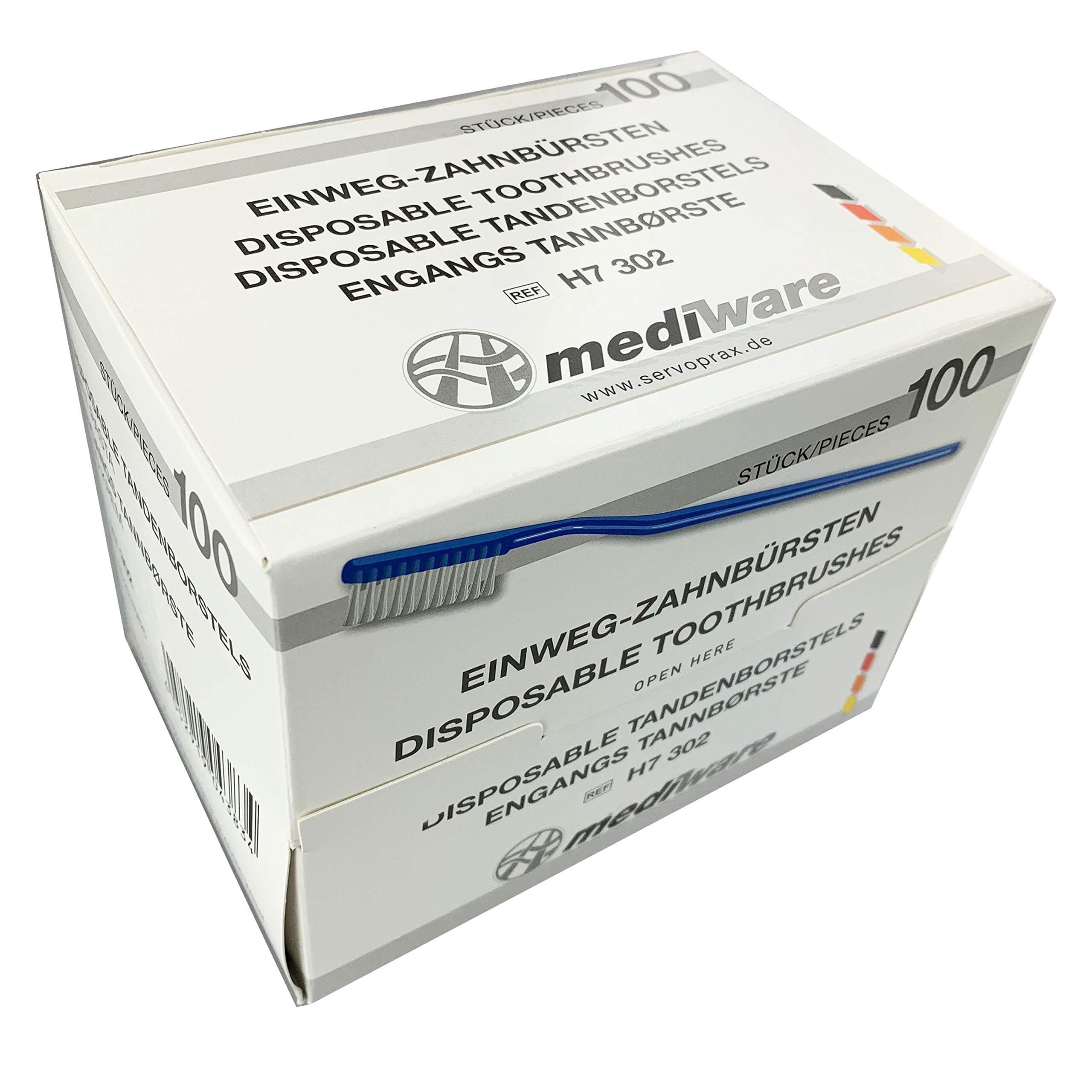 Disposable Toothbrushes, with Paste, Individually Wrapped, Box of 100