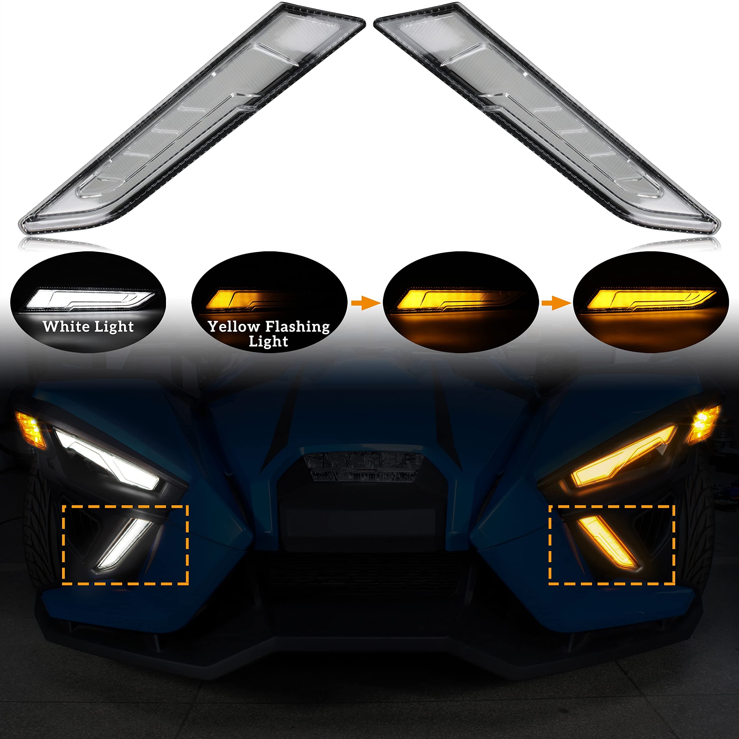 Accent Panel Light Kit for Slingshot 2020-2023, DRL Daytime Running Light Turn Light for 2020 2021 2023 Polaris Slingshot S GT R LE SL Accessories, Replacement OEM 2884606 (2PCS)