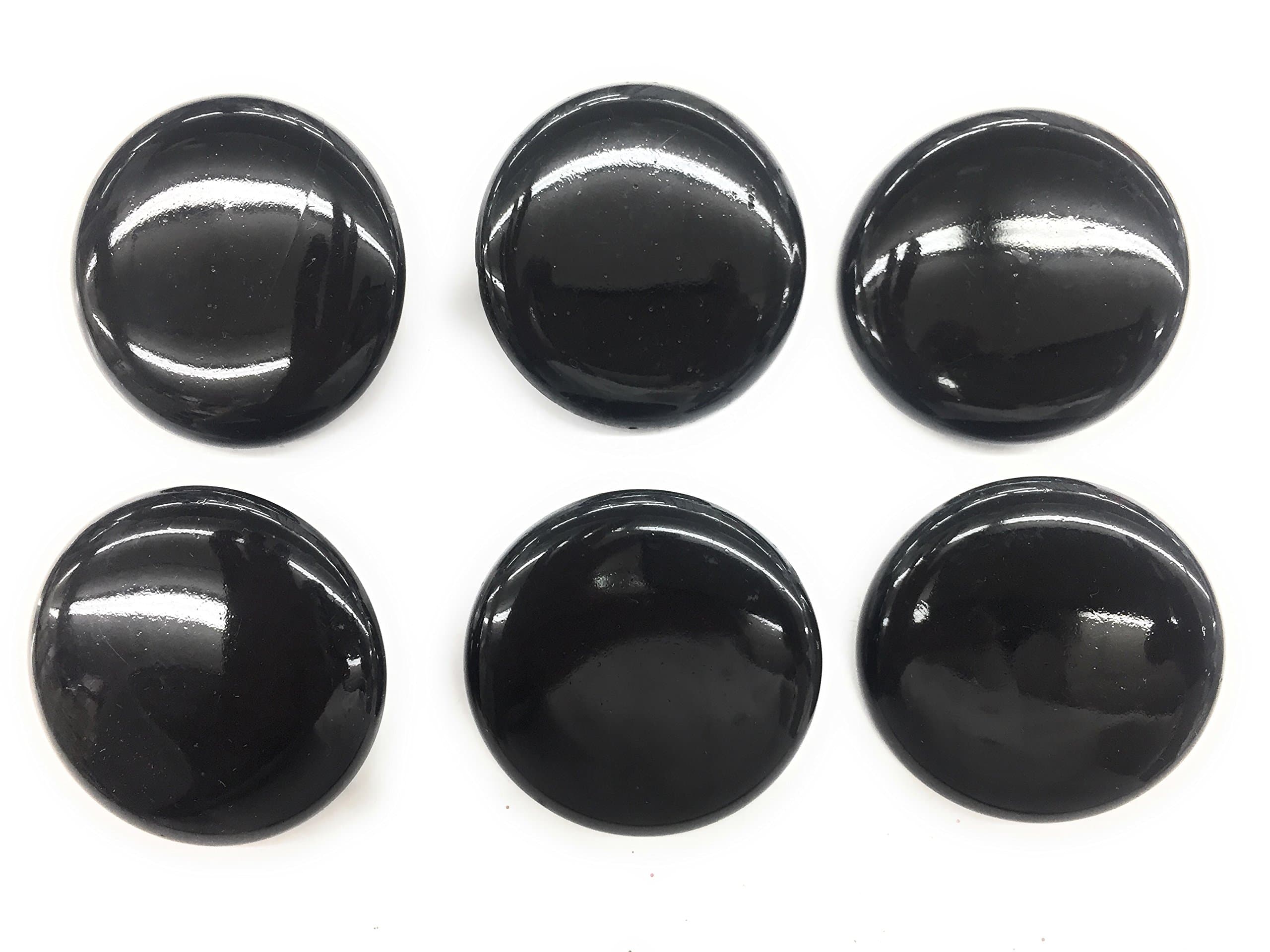 1-3/4'' Extra Large Black Buttons Set for Dress and Coats 6 pc. Jumbo Shiny Buttons Coats, Dress Buttons