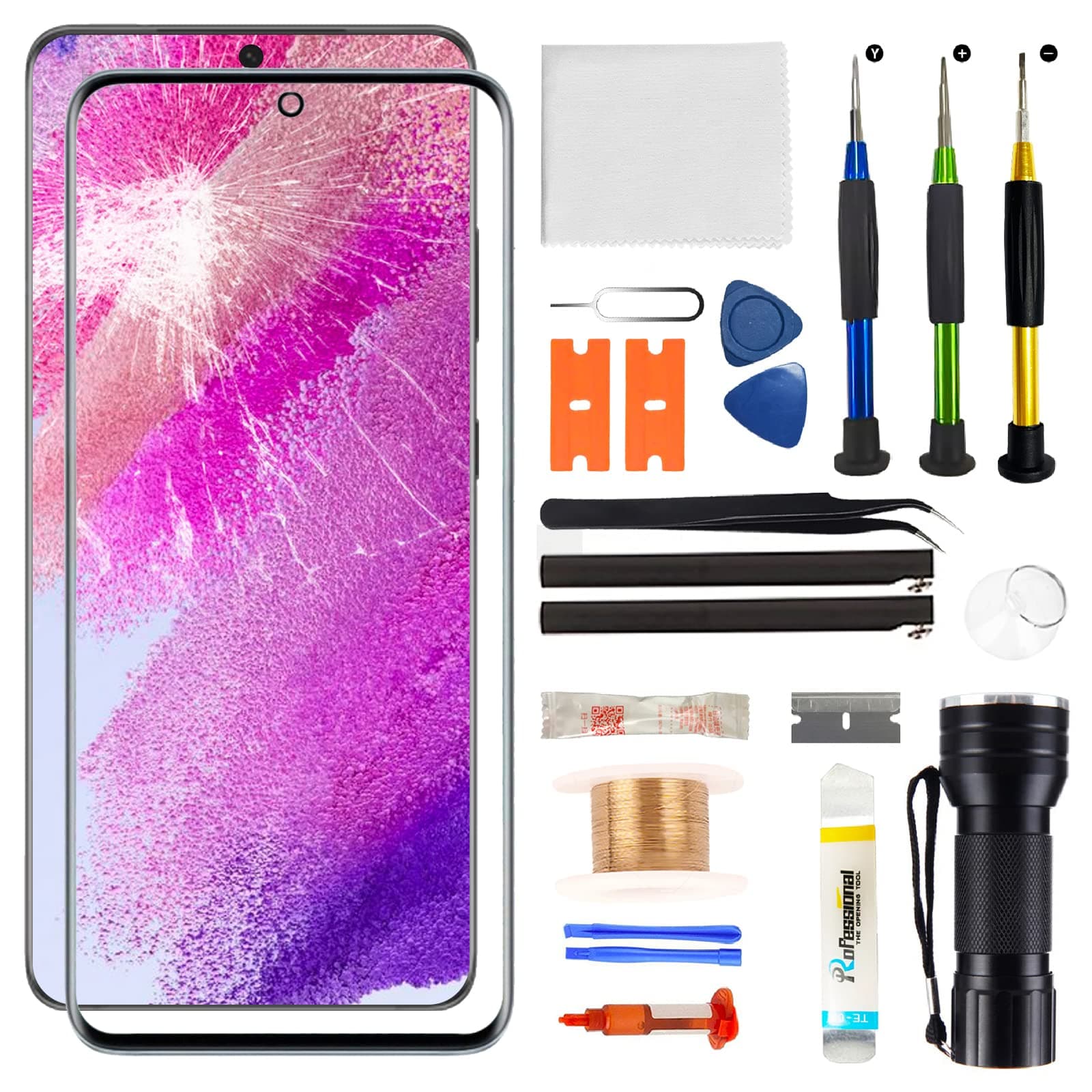 for Samsung Galaxy S21 Ultra Screen Replacement,Replacement Screen for Galaxy S21 Ultra Series 6.8 inch,Glass Replacement Kit with Repair Tools,Waterproof Adhesive(NO OLED & Touch Digitizer)