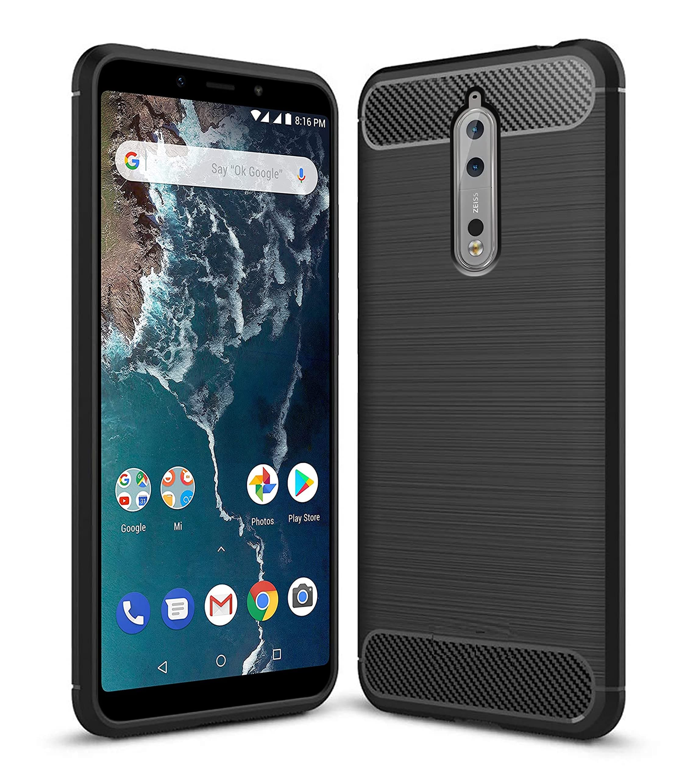 Amazon Brand - Solimo Soft & Flexible Hybrid Back Phone Case for Nokia 8 (2018) (Black)