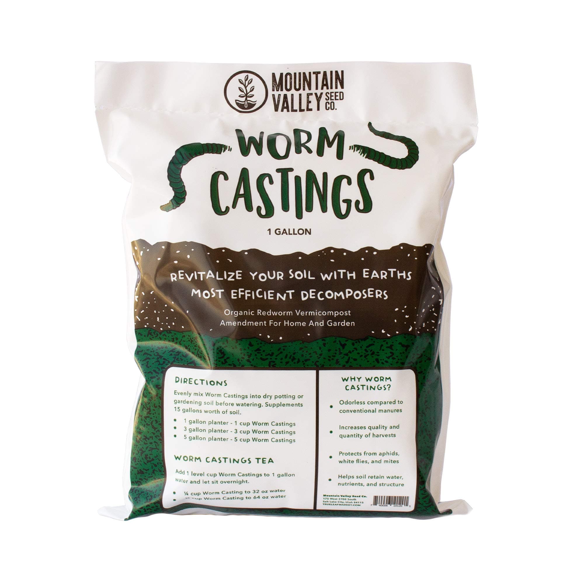 Earth Worm Castings – Organic Red Worm Compost Soil Amendment - .13 Cubic Foot ~6 Lbs - Approximately 1 Gallon - Organic Red Worm Vermiculture and Compost Home, Garden, Greenhouse, and Farm