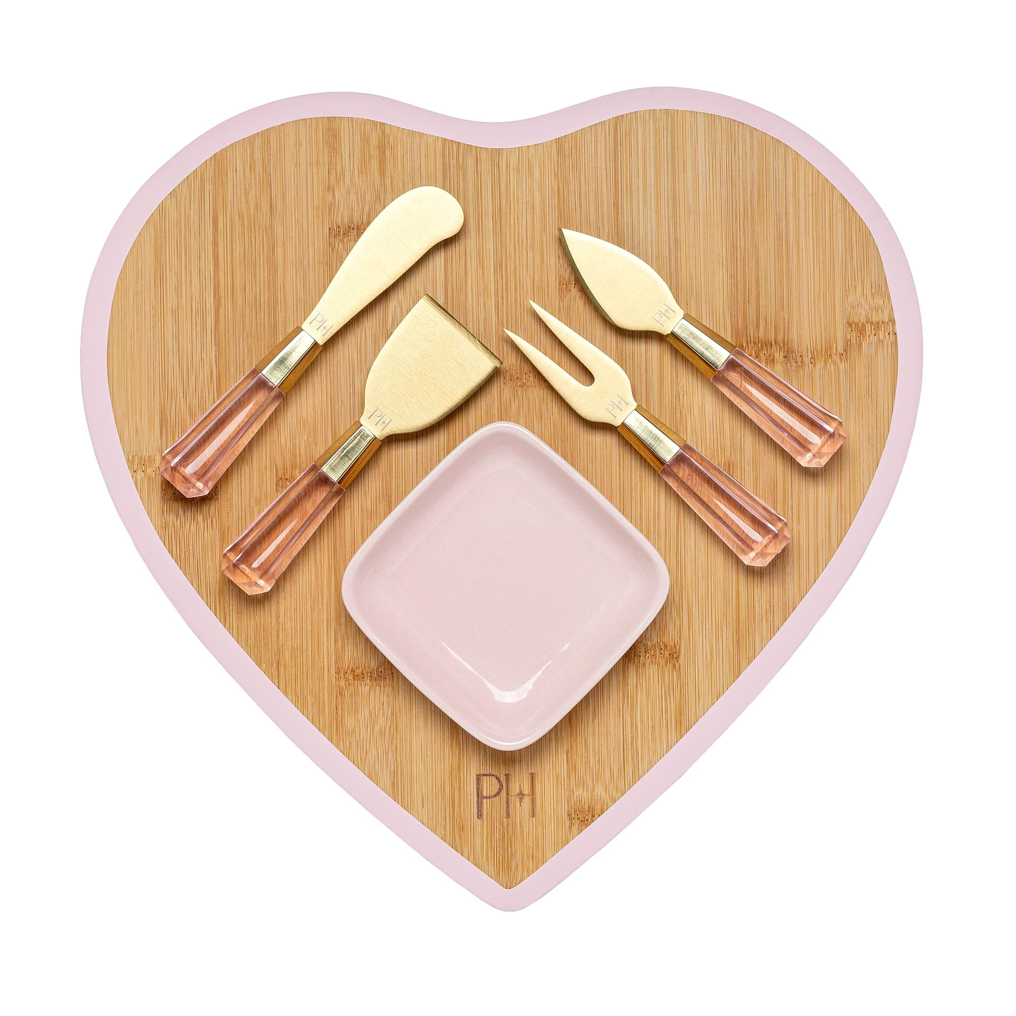 Heart Shaped Charcuterie Set, Pink