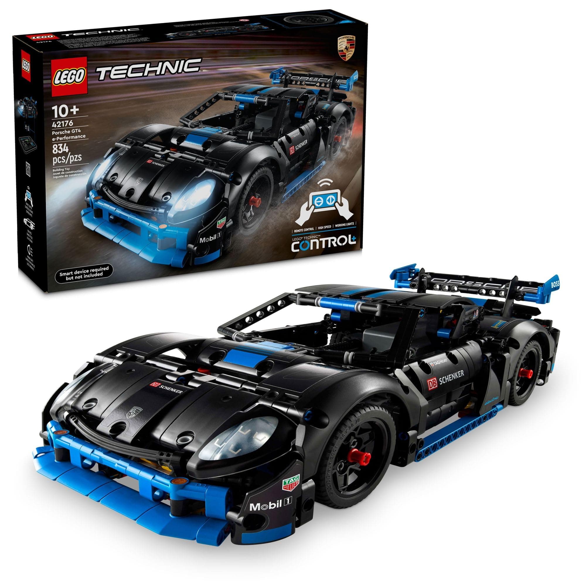 Technic Porsche GT4 e-Performance Race Car Toy, Remote Control Car with Authentic Details, Interactive Model Porsche Gift for Kids Ages 10 and Up Who Love Luxury Vehicles, 42176