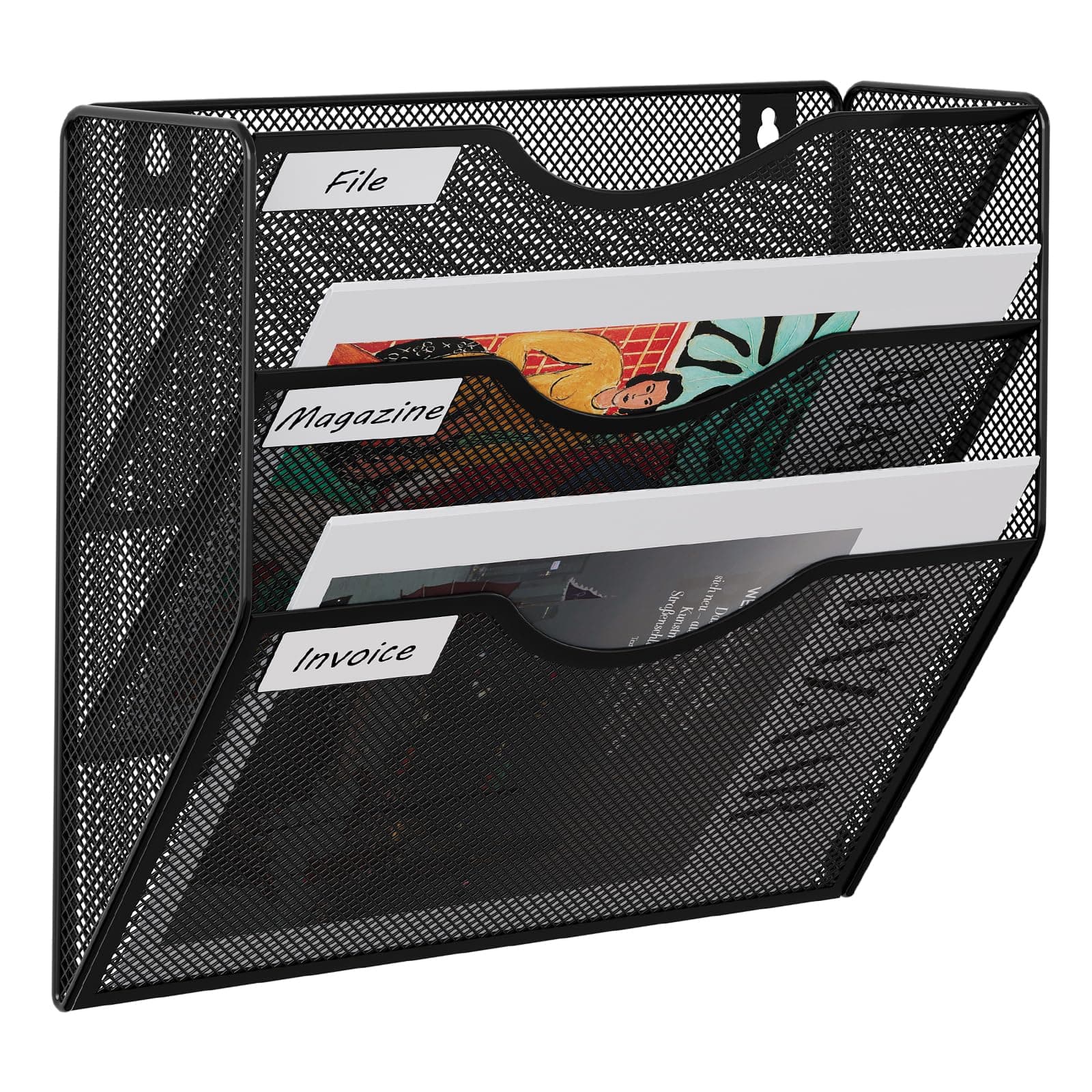 3 Tier Mesh Wall File Holder