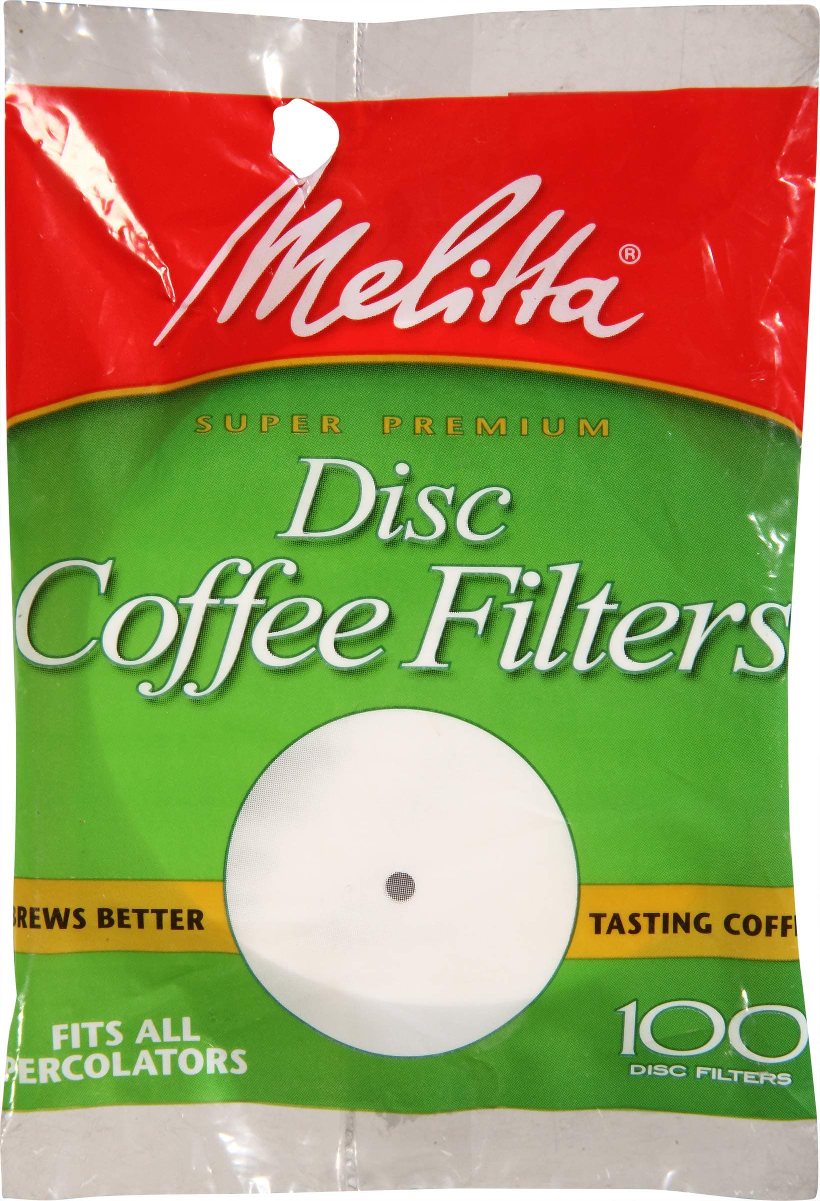 Melitta Super Premium Disc Coffee Filters, White, 100 Count (Pack of 1)
