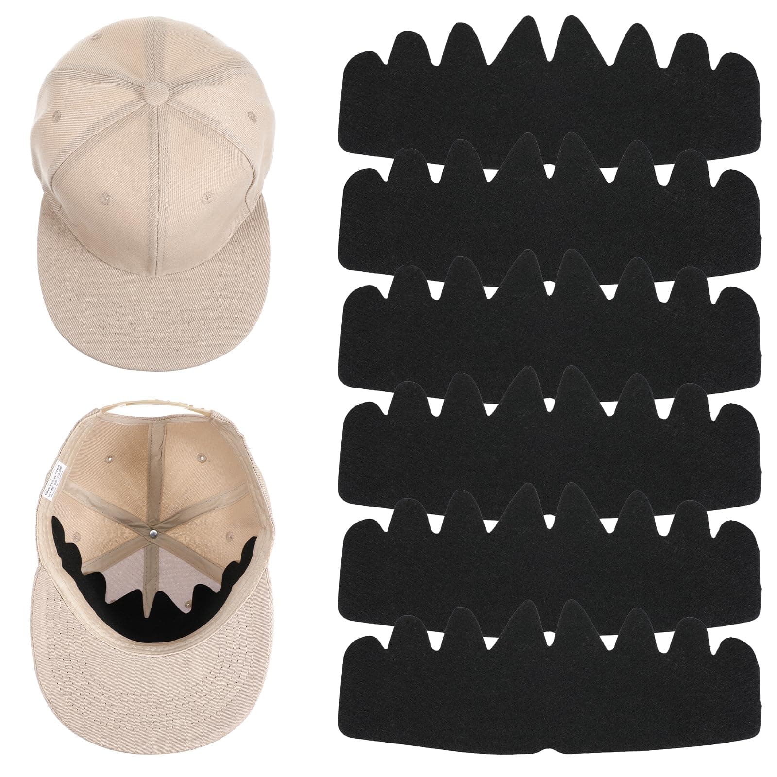 Bremorou6 Pcs Hat Sweat Liner Hat Sweat Protector Liner Baseball Caps Inserts Flexible Washable