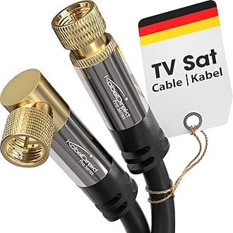 KabelDirekt – SAT Cable – Coaxial, Internet & Satellite TV/Aerial Cable, F-Connector – Designed in Germany – 90° angled/straight – 2m (Radio, DVB-T2/DVB-C/DVB-S2 – black)