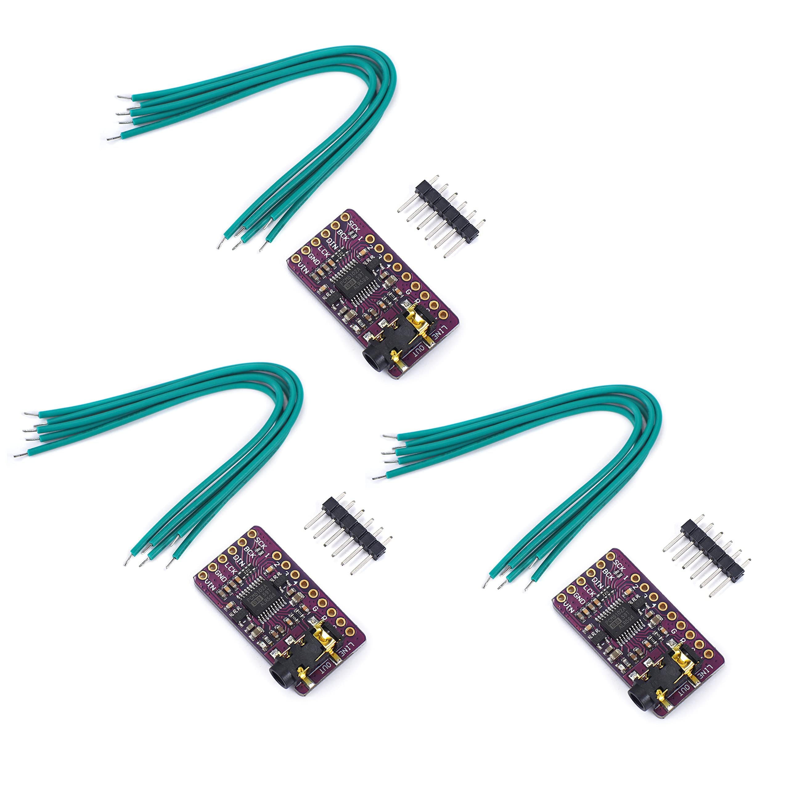 Teyleten Robot PCM5102 PCM5102A AUX Stereo Digital Audio DAC Decoder Board Module Player Voice Digital-to-Analog Converter IIS I2S for Arduino Raspberry Pi (3PCS)