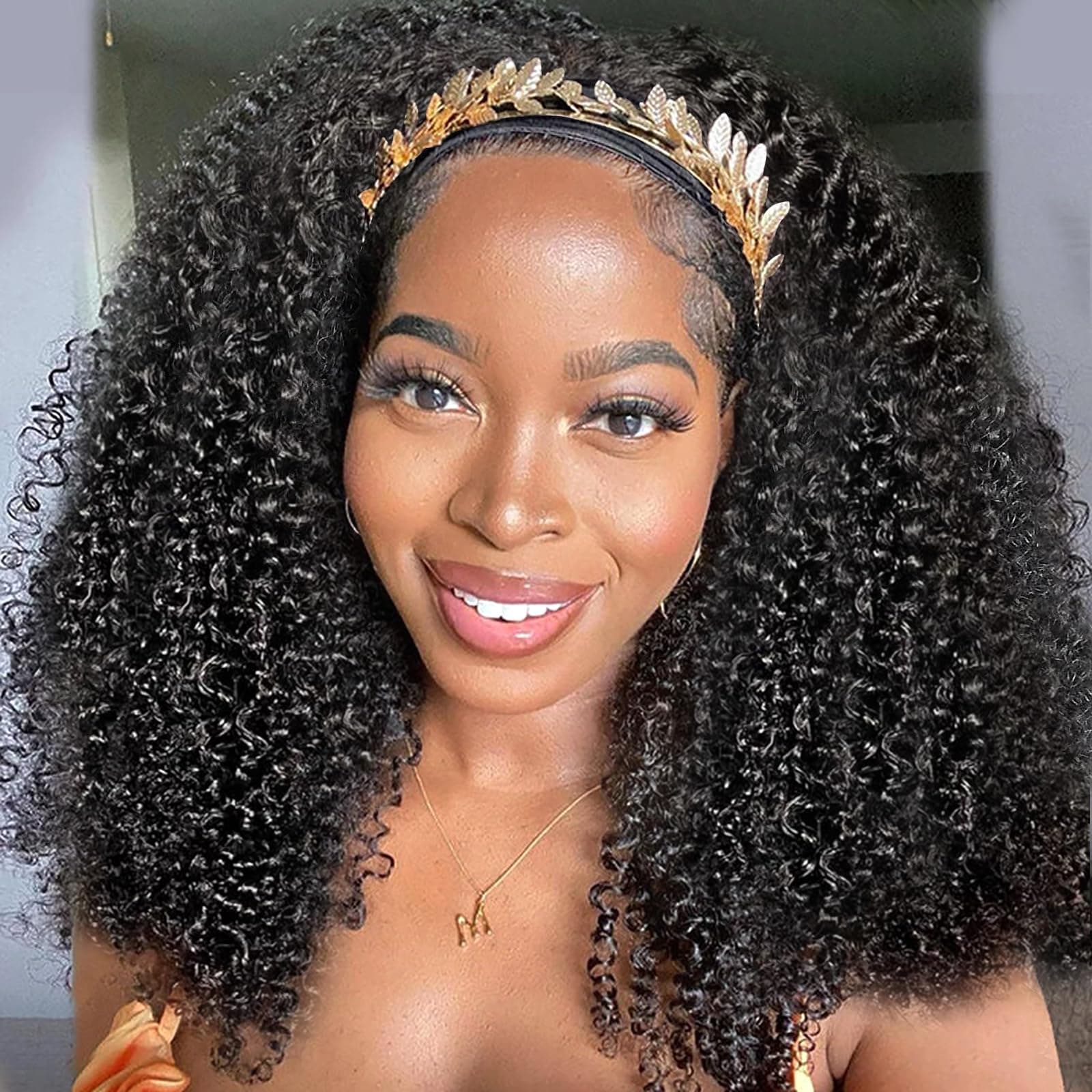 Kinky Curly Headband Wig