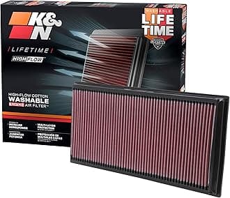 High-Flow Original Lifetime Engine Air Filter: Increase Power:Premium, Washable: Compatible with 2002-2019 Audi/Land Rover/Porsche/Volkswagen: Q7, TT, Range Rover, Canyenne, Jetta, Touareg,33-2857