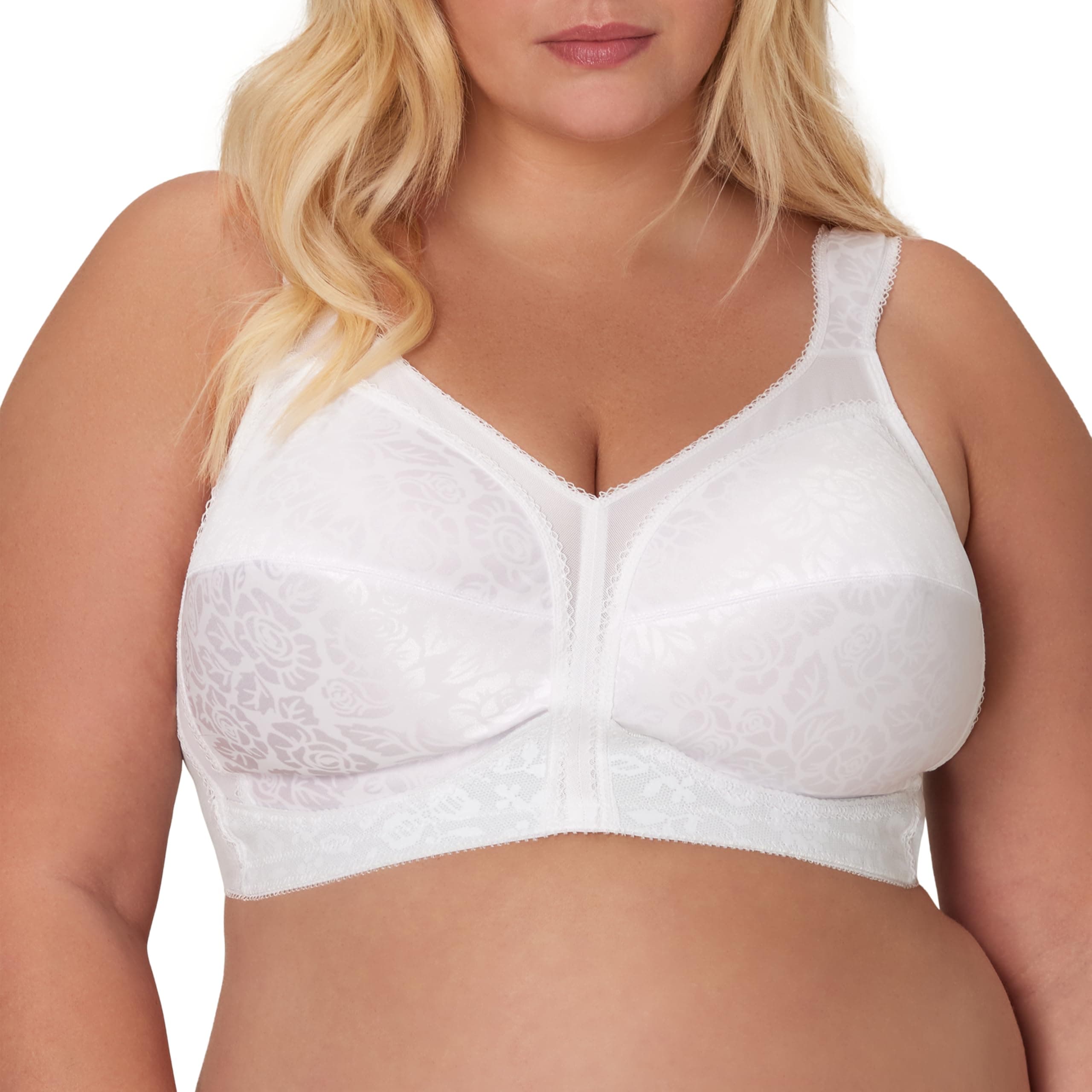 Women's Wireless Bra, 18 Hour Plus-Size Bras Available, Full Coverage, Smoothing, 4693, Single or 2-Pack