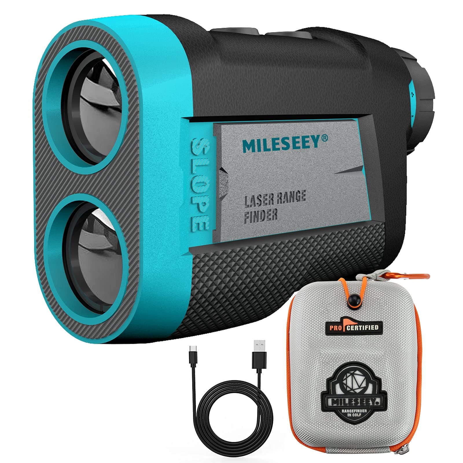 MiLESEEY Rechargeable Range Finder with Slope Switch, Flag Lock, Vibration - 660 Yds, ±0.55 Yd Accuracy - Tournament Legal