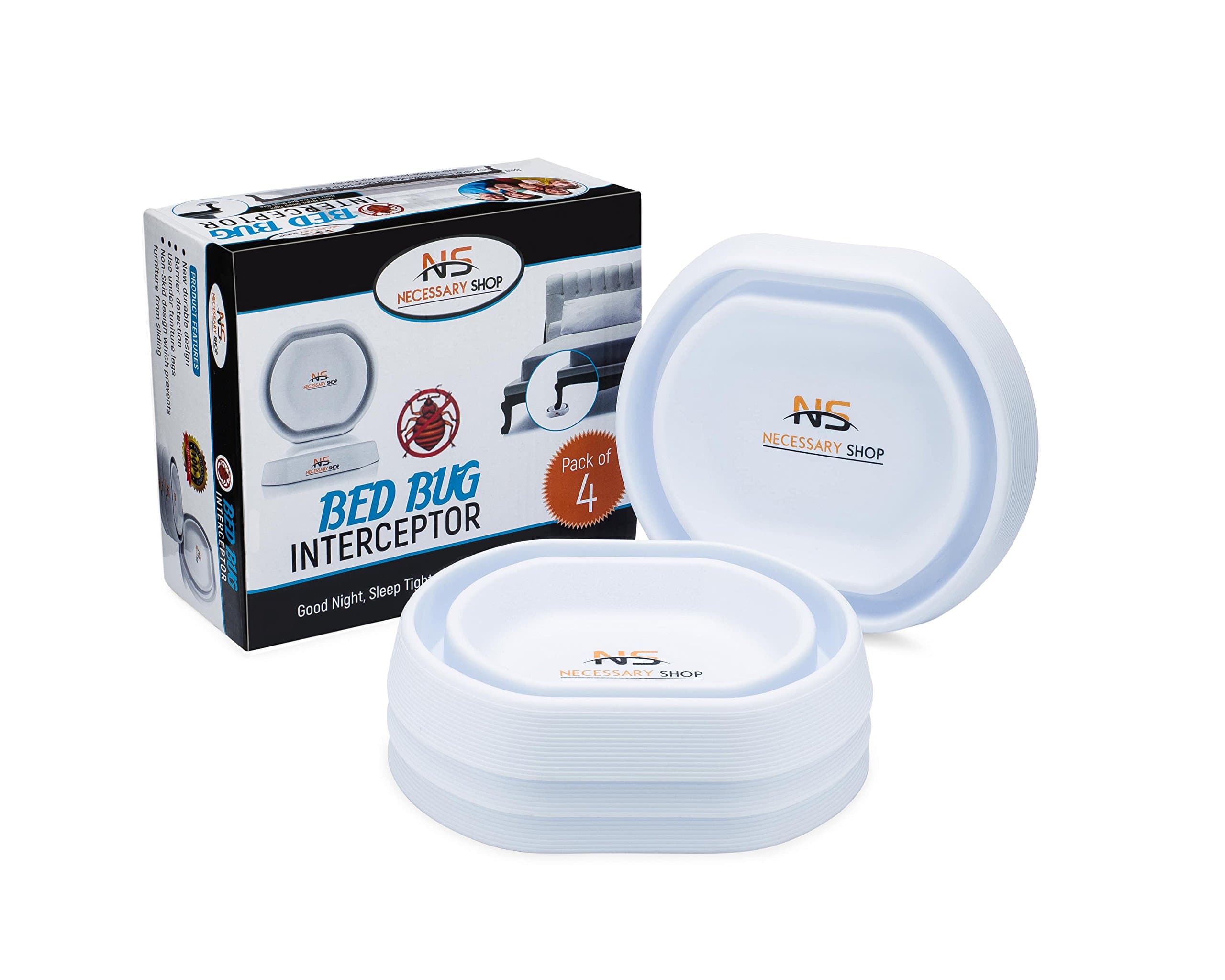 Necessary Shop Bed Bug Traps & Insect Control Protectors | Eco-Friendly Baby Safe New Durable Design of Bedbug Interceptors with Easy Detection & Prevention Against Bed Bugs Crawling Up Your Bed Legs