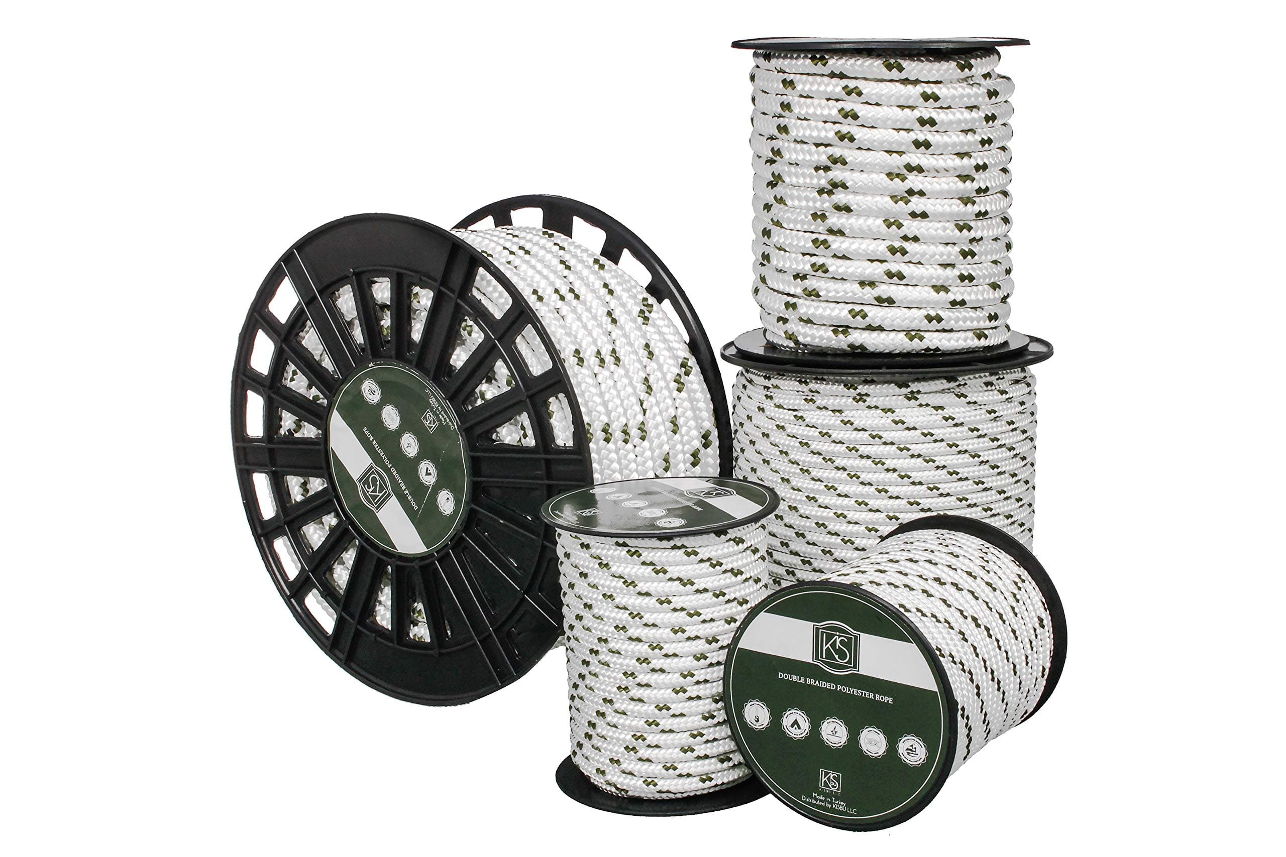 Premium Quality 3/4" 100 Ft 18 MM Double Braided Polyester Rope - inches Heavy-Duty Extra Strength - Multi-Purpose Rope, Sailing, Crafting, Camping Rope, Nylon Rope- Made in Turkey (3/4" 100 ft)