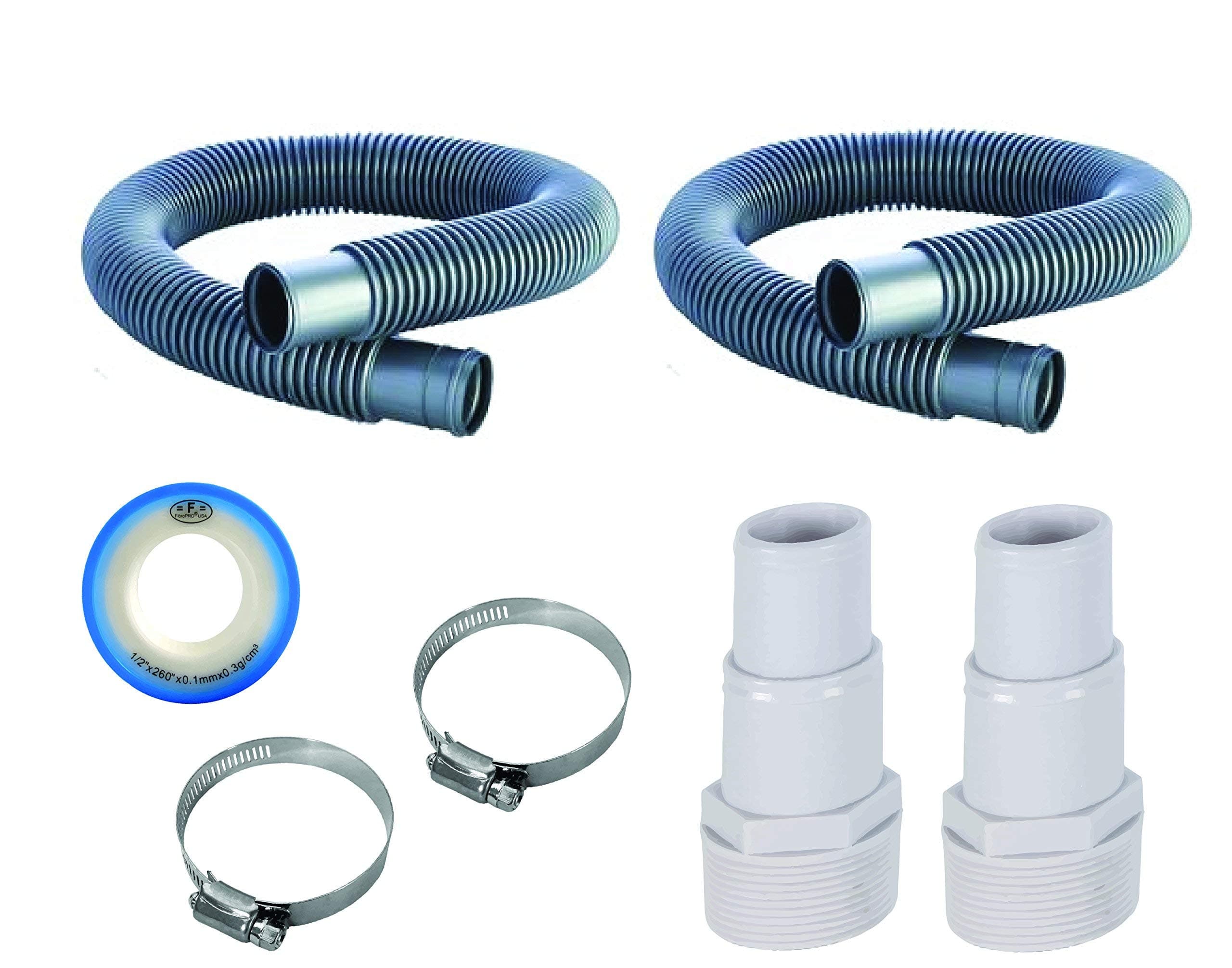 FibroPool 1 1/4" Swimming Pool Filter Hose Replacement Kit (3 Foot + 6 Foot)
