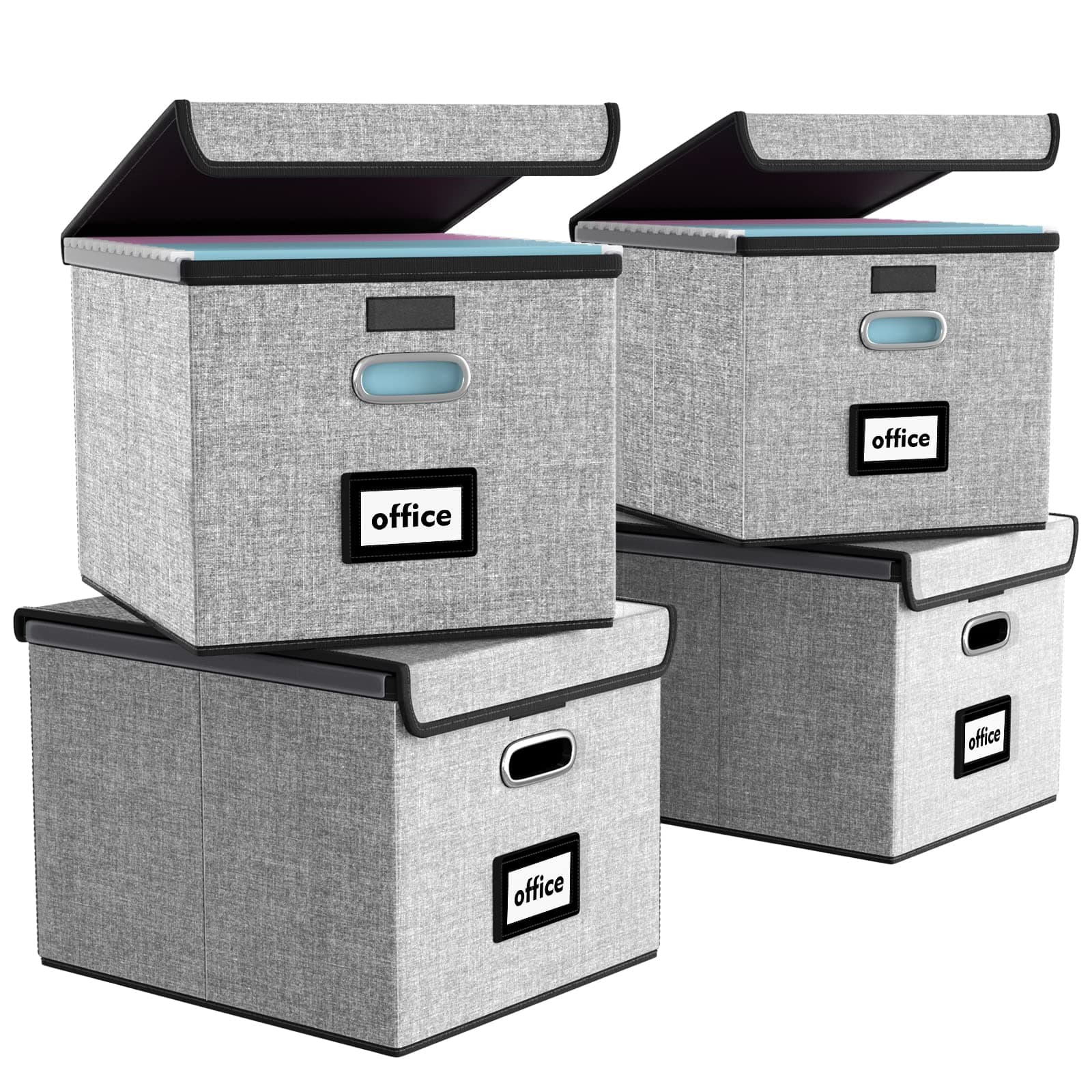 File Boxes Set of 4- Grey