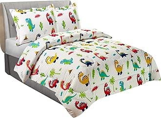Utopia Bedding All Season Dinosaur Comforter Set with 2 Pillow Cases, 3 Piece Soft Brushed Microfiber Kids Bedding Set for Boys/Girls, Machine Washable (Twin)