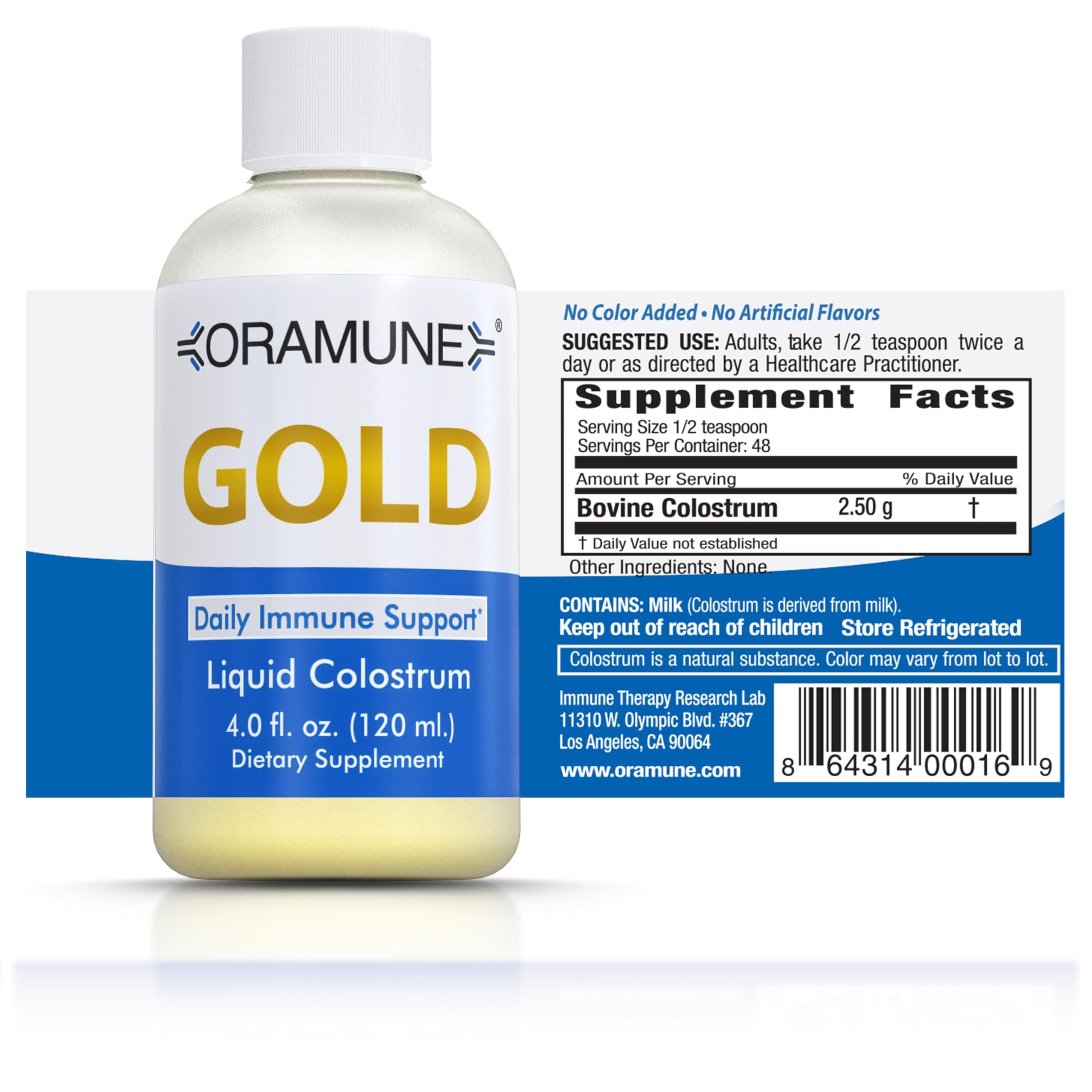 Gold Immune Support Supplement with Transfer Factor and Pure Colostrum Gold Liquid Bovine Colostrum – Rich in Lactoferrin, Insulin-Like Growth Factor-I (IGF-I) for Immune Strength– 4 fl oz
