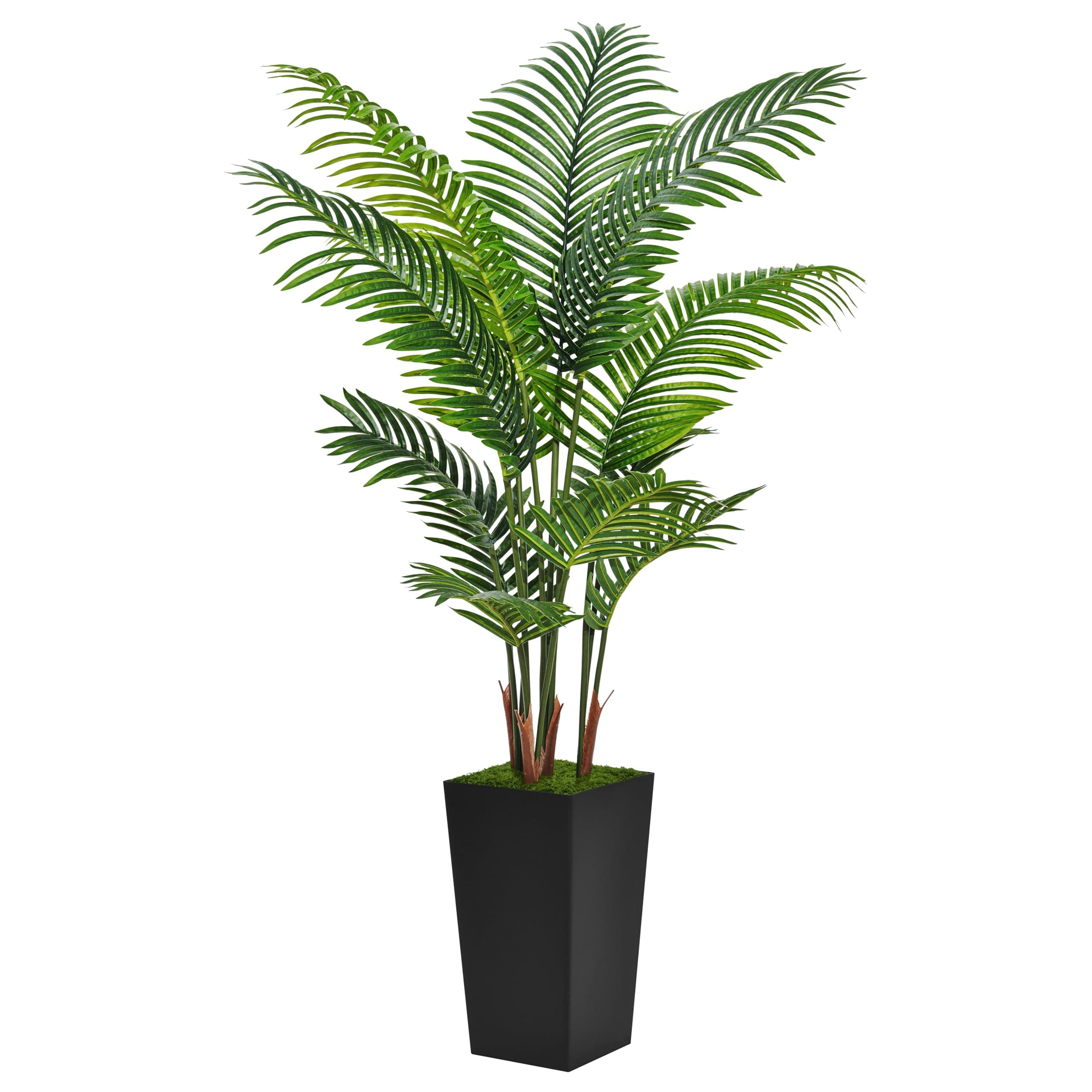ASTIDY Artificial Palm Tree 5FT - Fake Tree with Black Tall Planter - Faux Tropical Areca Floor Plant in Pot - Artificial Silk Plant for Home Office Living Room Decor Indoor