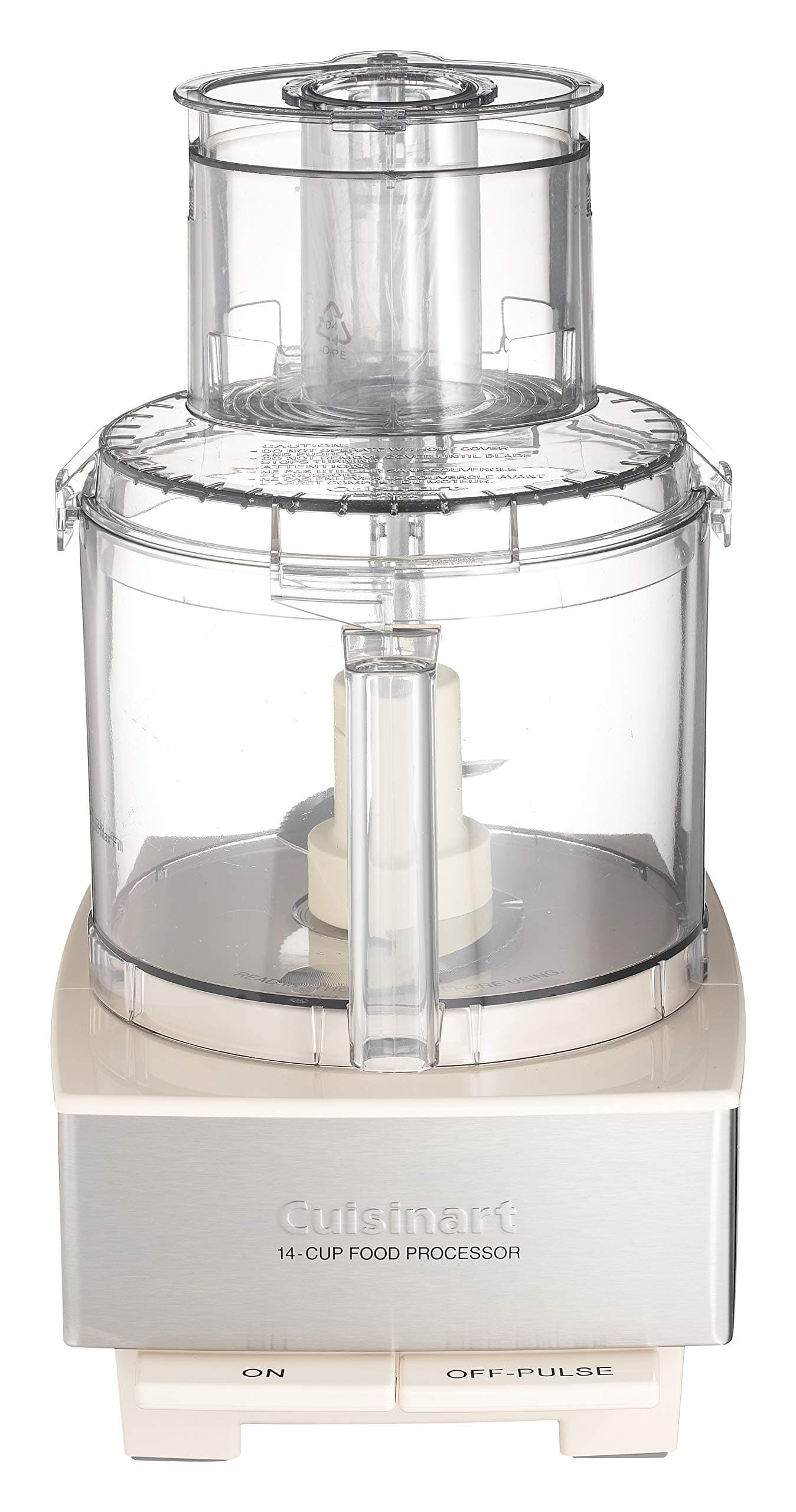 Food Processor 14-Cup Vegetable Chopper for Mincing, Dicing, Shredding, Puree & Kneading Dough, Cream Stainless Steel, DFP-14CRM