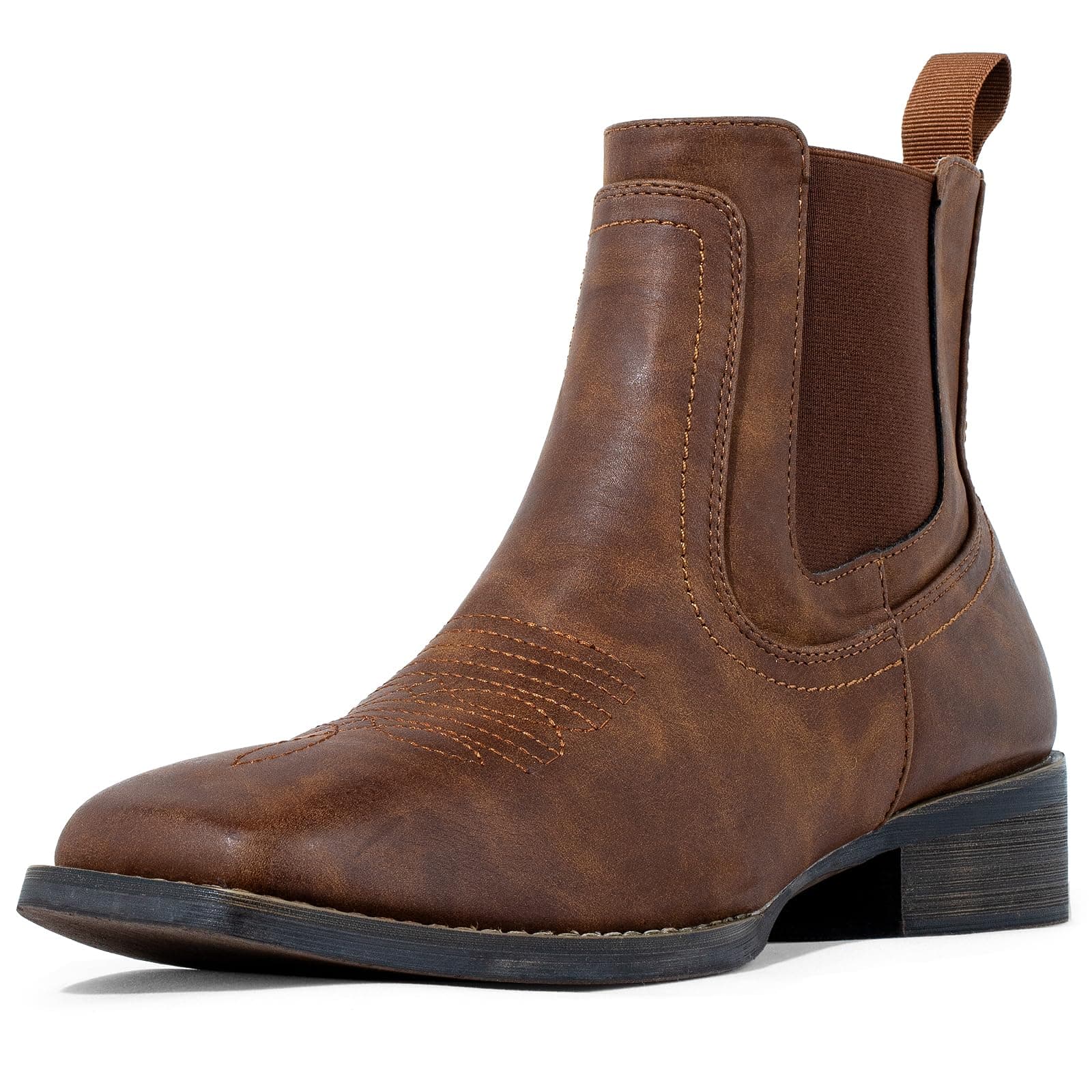 J's.o.l.e Cowboy Boots for Men Western Square Toe Ankle Chelsea Boots