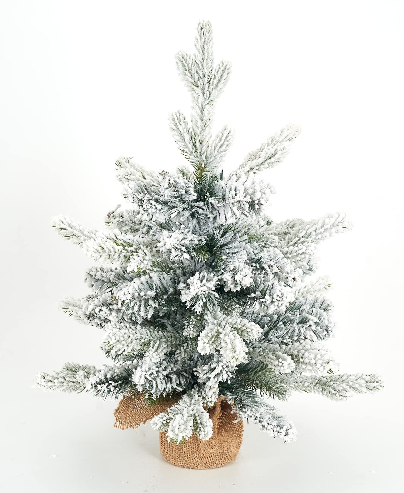 Tabletop Christmas Tree Artificial Mini Small 18 inches Snow Flocked Xmas Pine Tree for Table Desk Home Christmas Decor