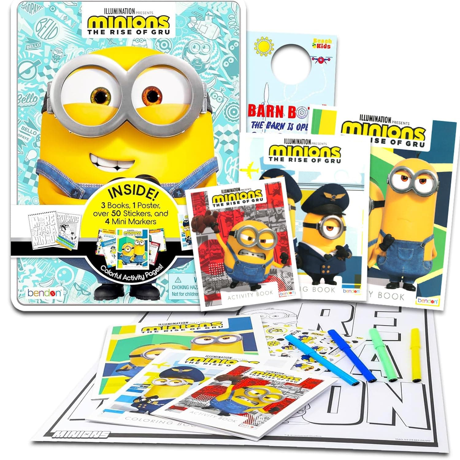 Despicable Me Minions Activity Book Set - Bundle with Coloring Books, Stickers, Markers, Poster and More