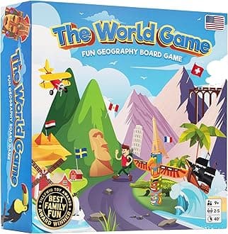 The World Game - Fun Geography Board Game for Easter - Educational Game for Kids & Adults - Cool Learning Gift Idea for Teenage Boys & Girls, 2-5 Players