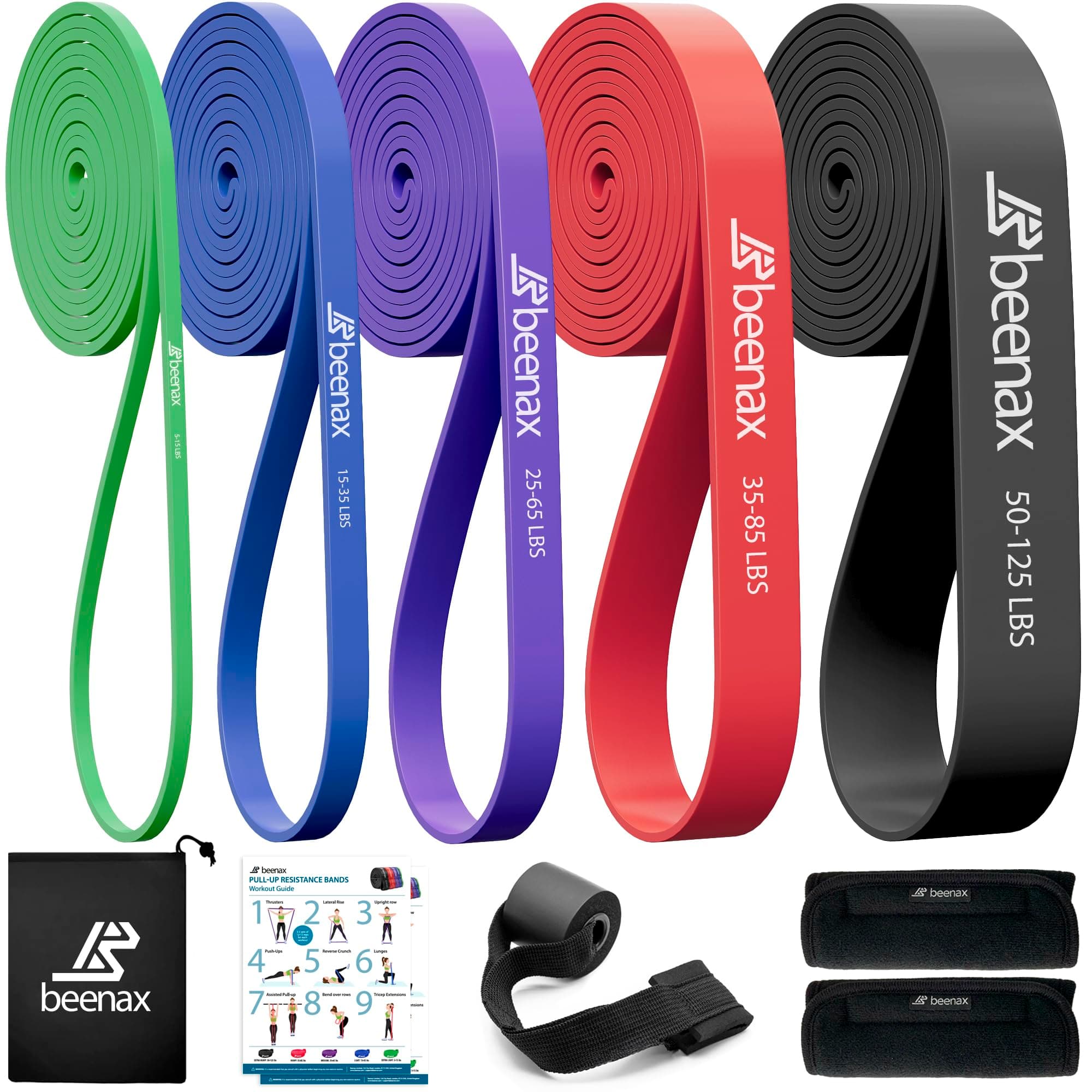 – Resistance Bands Pull Up Set, 5 Levels Exercise Bands Men Women for Calisthenics, Powerlifting, Bodyweight Training, Stretching, Mobility, Yoga, Pull Up Assistance Bands