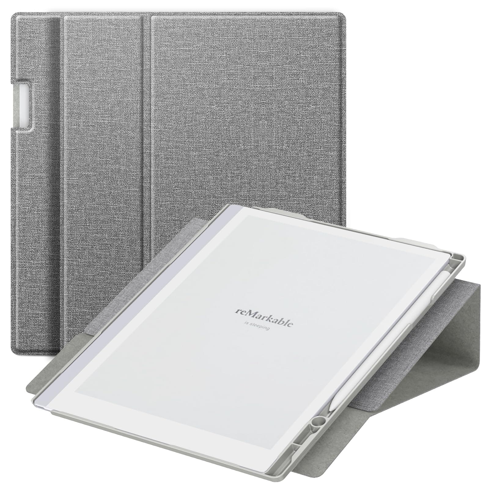 E NET-CASE Case for Remarkable 2 Paper Tablet 10.3 Inch with Pen Holder (2020 Release) Lightweight Hard Back Shell Protective Book Folio Cover (Grey)