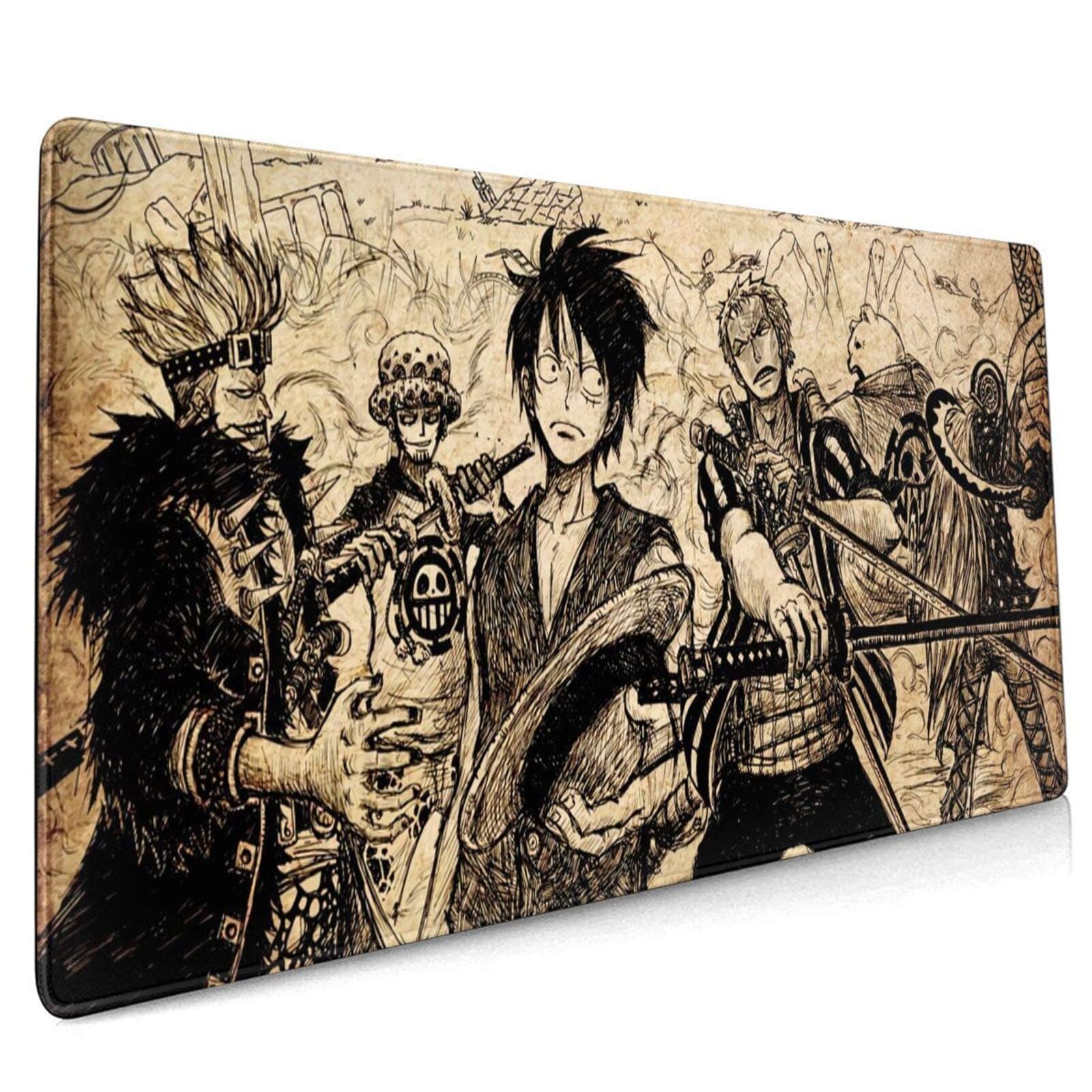 One_Piece Mouse Pad Anime Mouse Pad Gaming Mouse Pad Large Mouse Pad,Extended Desk Mat Desk Pad for Keyboard and Mouse Suitable.11.8X31.5 in D