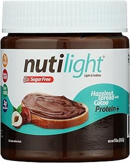 Nutilight, Sugar Free/No sugar Added, Hazelnut Spread, Keto and Diabetic Friendly, Low Net Carb, Non-GMO, Naturally Sweetened with Stevia (Protein Dark Hazelnut)