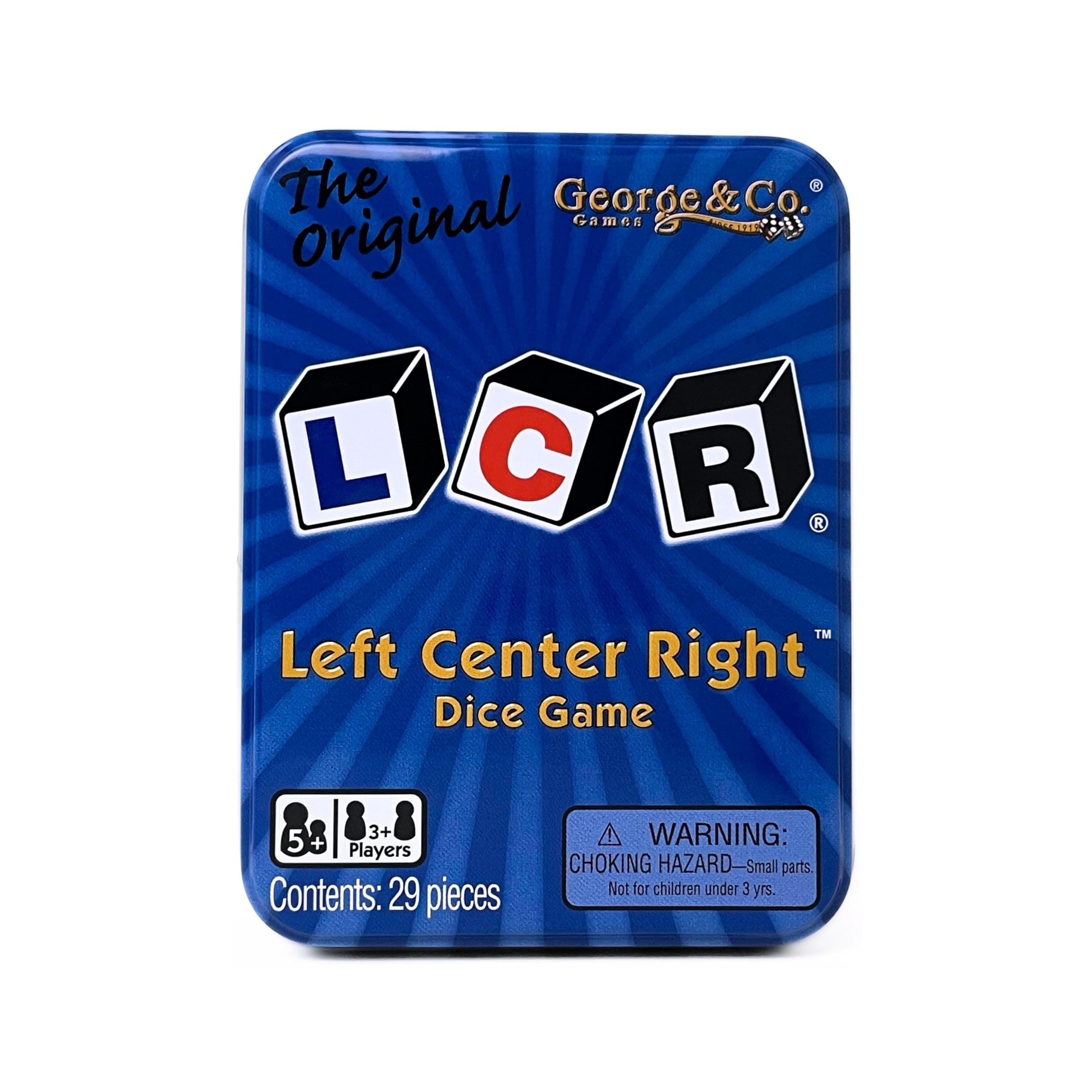 Left Center Right? Dice Game - Blue Tin