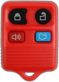 KeylessOption Red Replacement 4 Button Keyless Entry Remote Control Key Fob Clicker