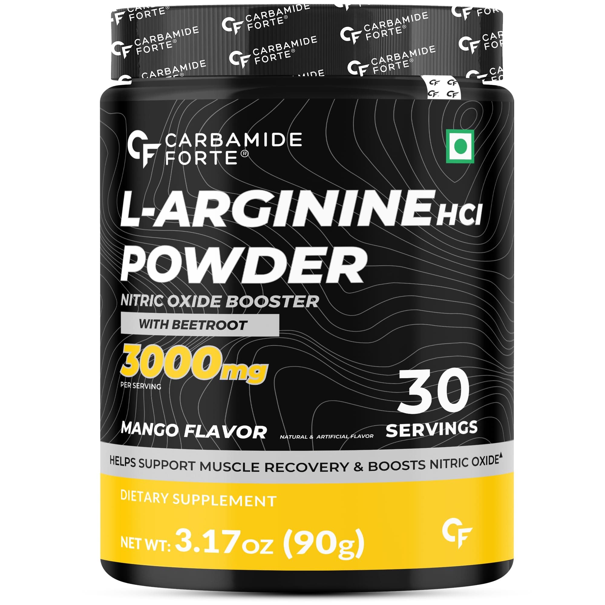Carbamide Forte L Arginine Powder Supplement 3000mg | Pre-workout for men & women | L Arginine Supplements For Men & Women | Beet Root Powder - Alphonso Mango- 90g
