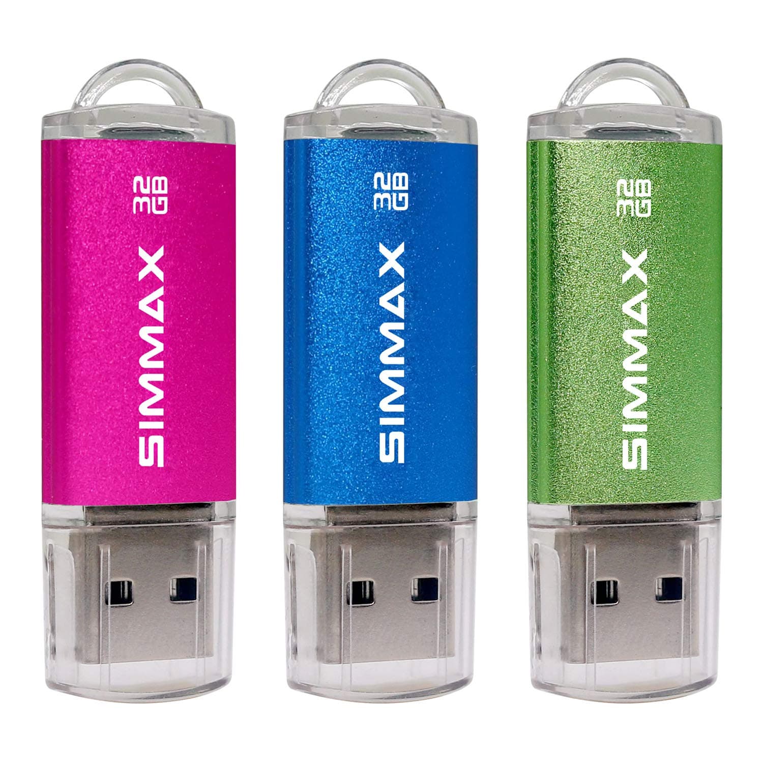 Memory Stick 32GB 3 Pack 32GB USB 2.0 Flash Drives Thumb Drive Pen Drive (32GB Pink Blue Green)