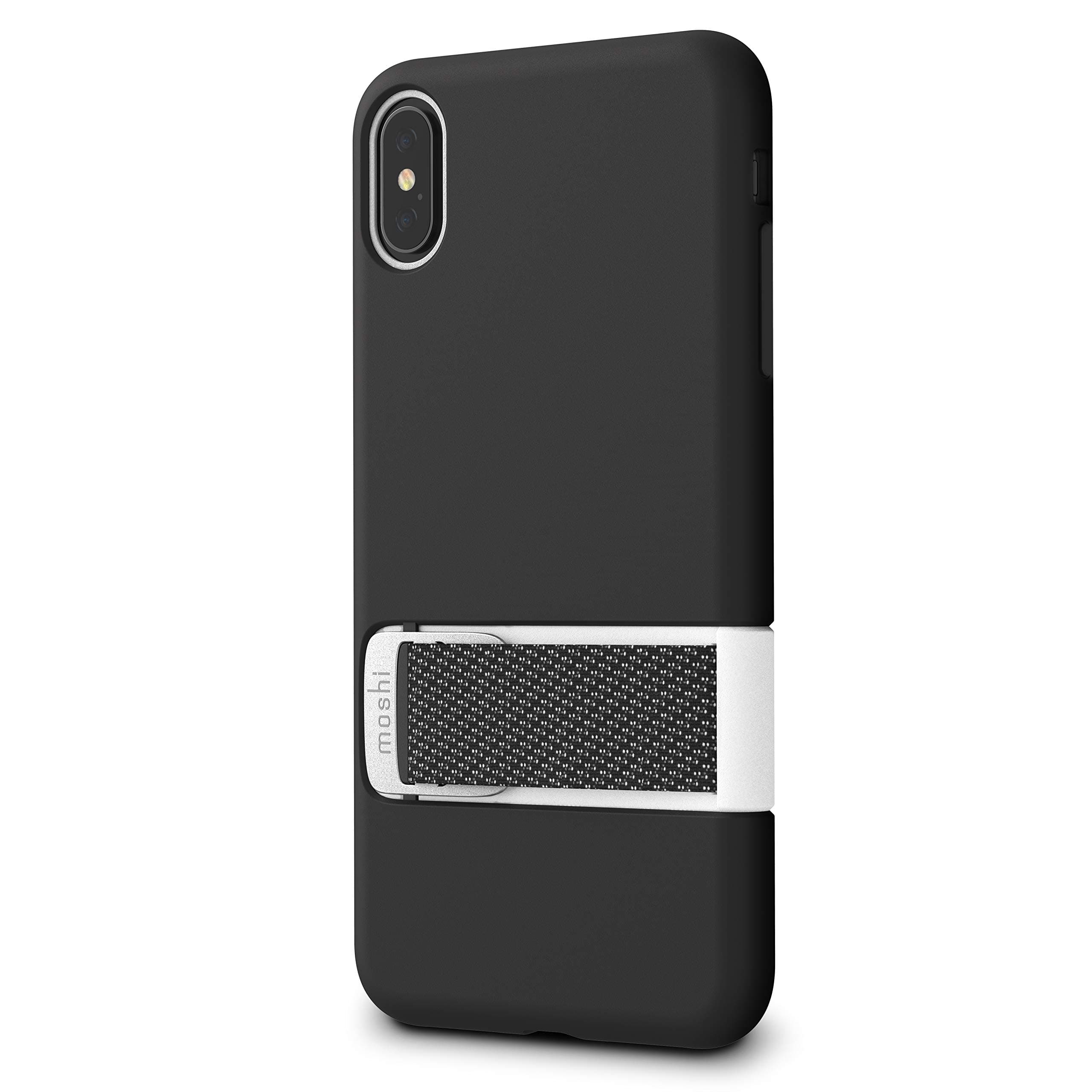 Moshi Capto Case for iPhone Xs MAX with Kickstand, MultiStrap Loop, Military-Grade Drop Protection, Wireless Charging - Black