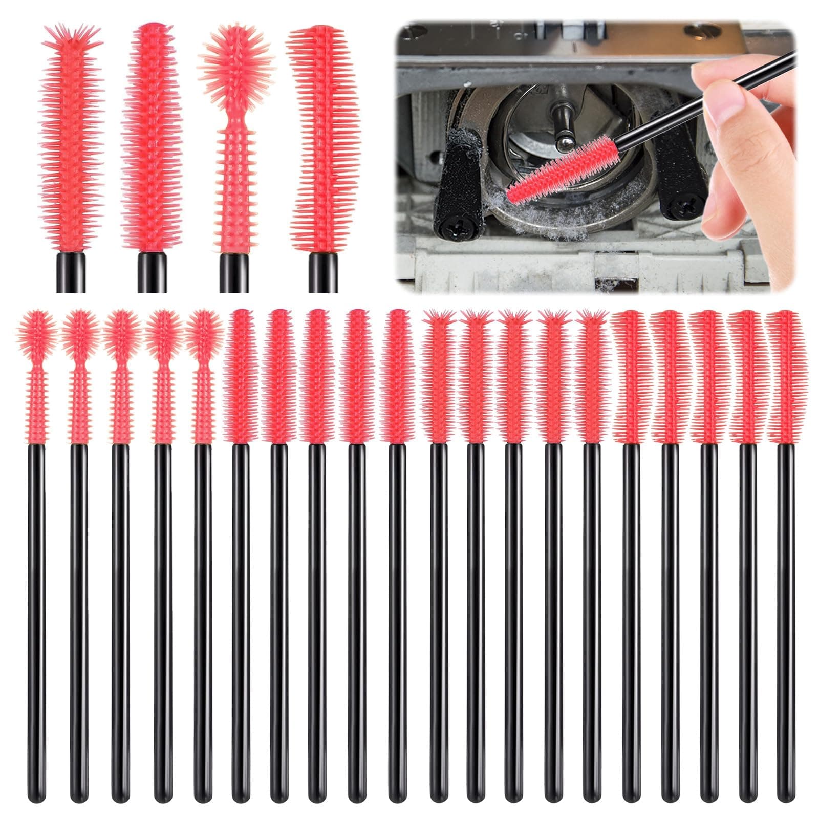Sewing Machine Cleaning Brushes - 20 PCS Reusable Silicone Dense Bristles Clean Brush for Internal and Spool Area