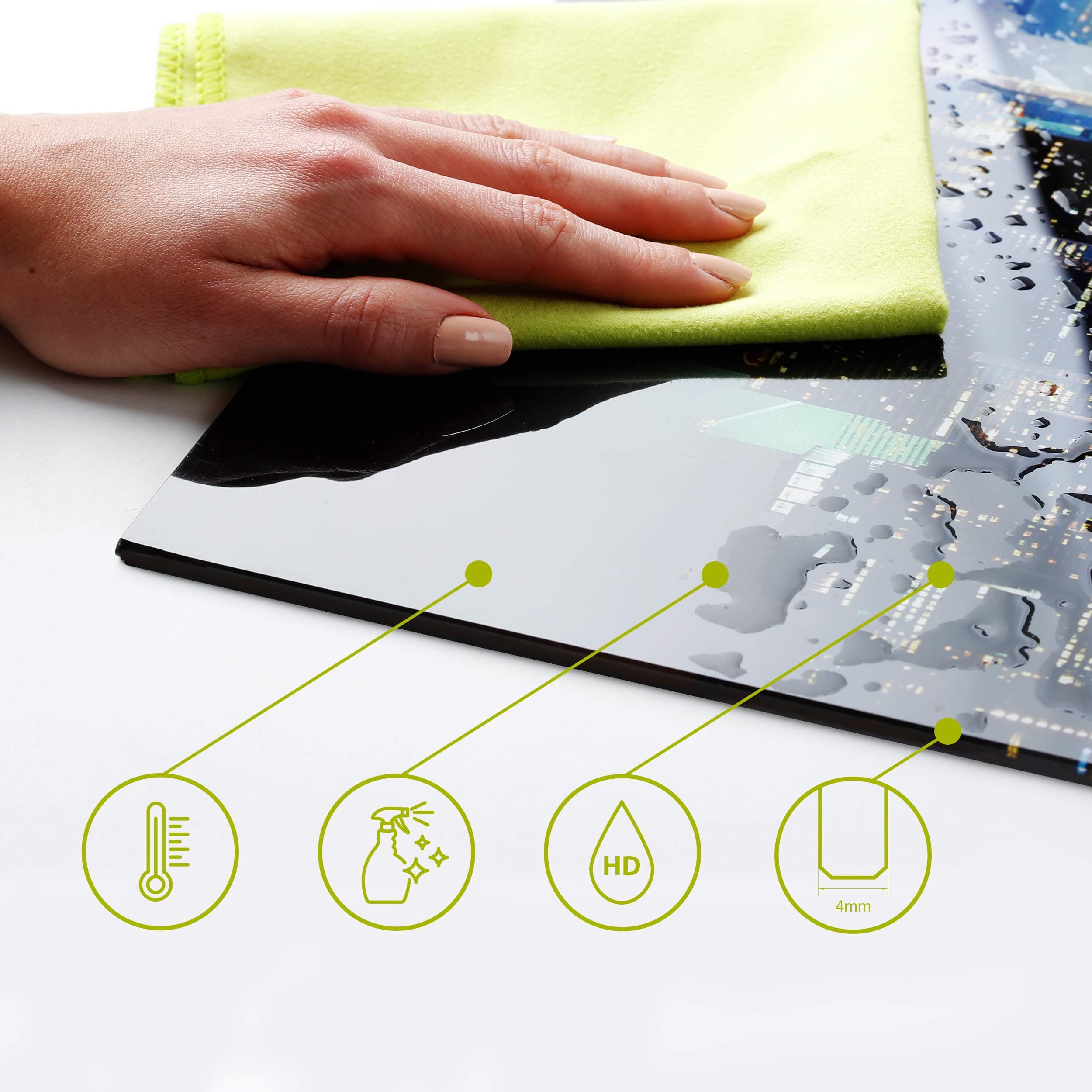 murando Glass Splashback for Kitchen Backsplash Cooker Protector Tempered Glass Decorative Wall Art Panel Heat Resistant Graphic 80x80 cm / 32"x32" Mandal Ornament f-A-0843-aq-a