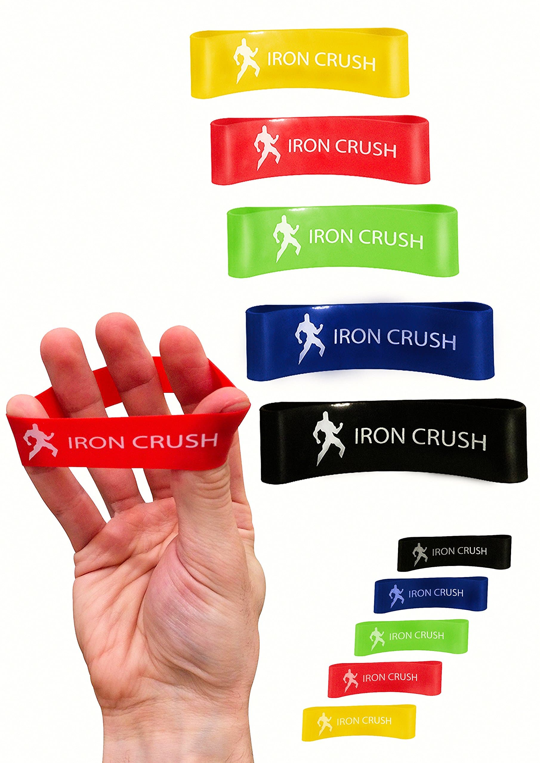 Iron Crush Finger Extensor Hand & Forearm Exerciser (Set of 10)