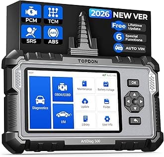 OBD2 Scanner TOPDON AD500, Oil SAS Throttle TPMS BMS EPB Reset, Engine ABS SRS Transmission, Diagnostic Scan Tool, AutoVIN, Car Check Engine Code Reader with Battery Test, Lifetime Wi-Fi Free Update