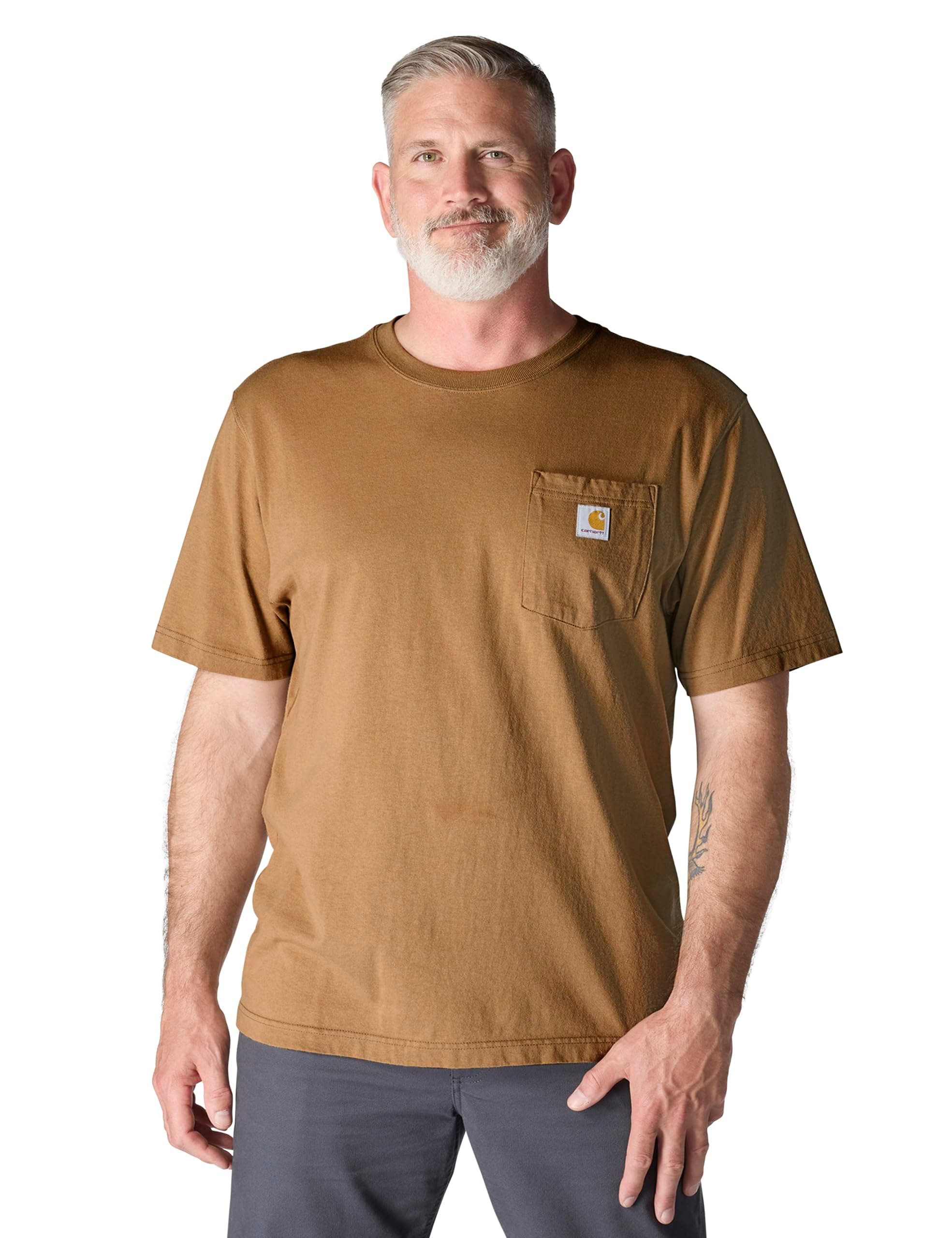 Carhartt mens Loose Fit Heavyweight Short-sleeve Pocket T-shirt work-utility-t-shirts (pack of 1)