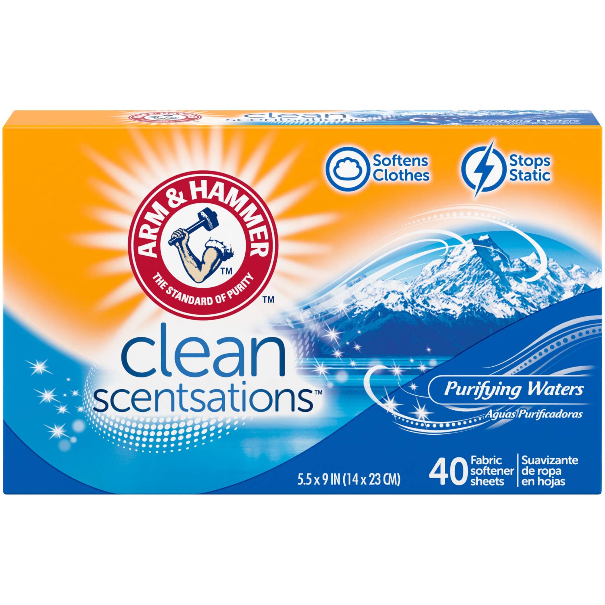 Fabric Softener Sheets, 40 sheets, Purifying Waters