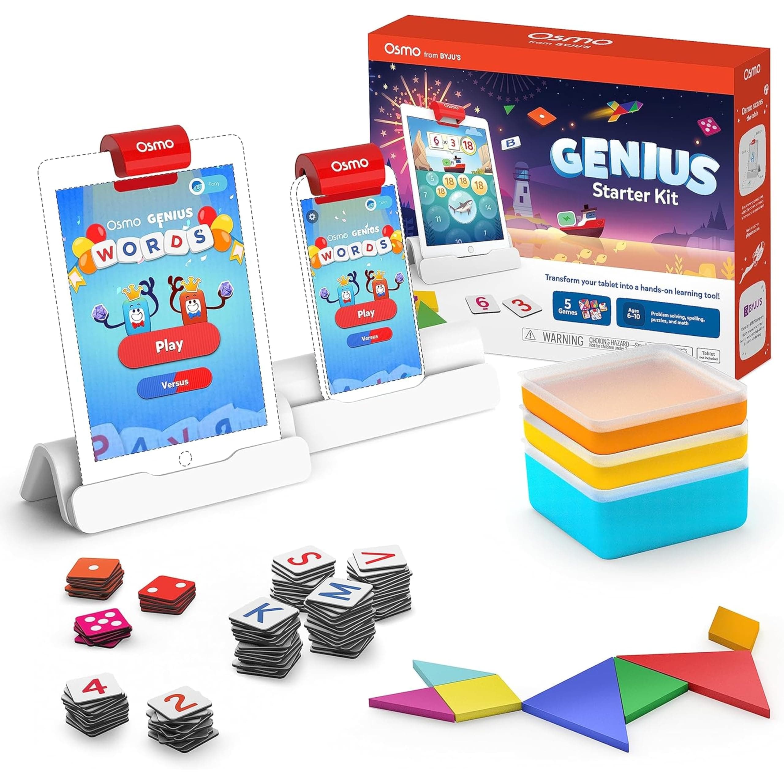 Genius Starter Kit for iPad - 5 Educational Learning Games - Ages 6-10 - Math, Spelling, Creativity & More - STEM Toy Gifts for Kids, Boy & Girl - Ages 6 7 8 9 10 Base Included (5 Games, iPad)
